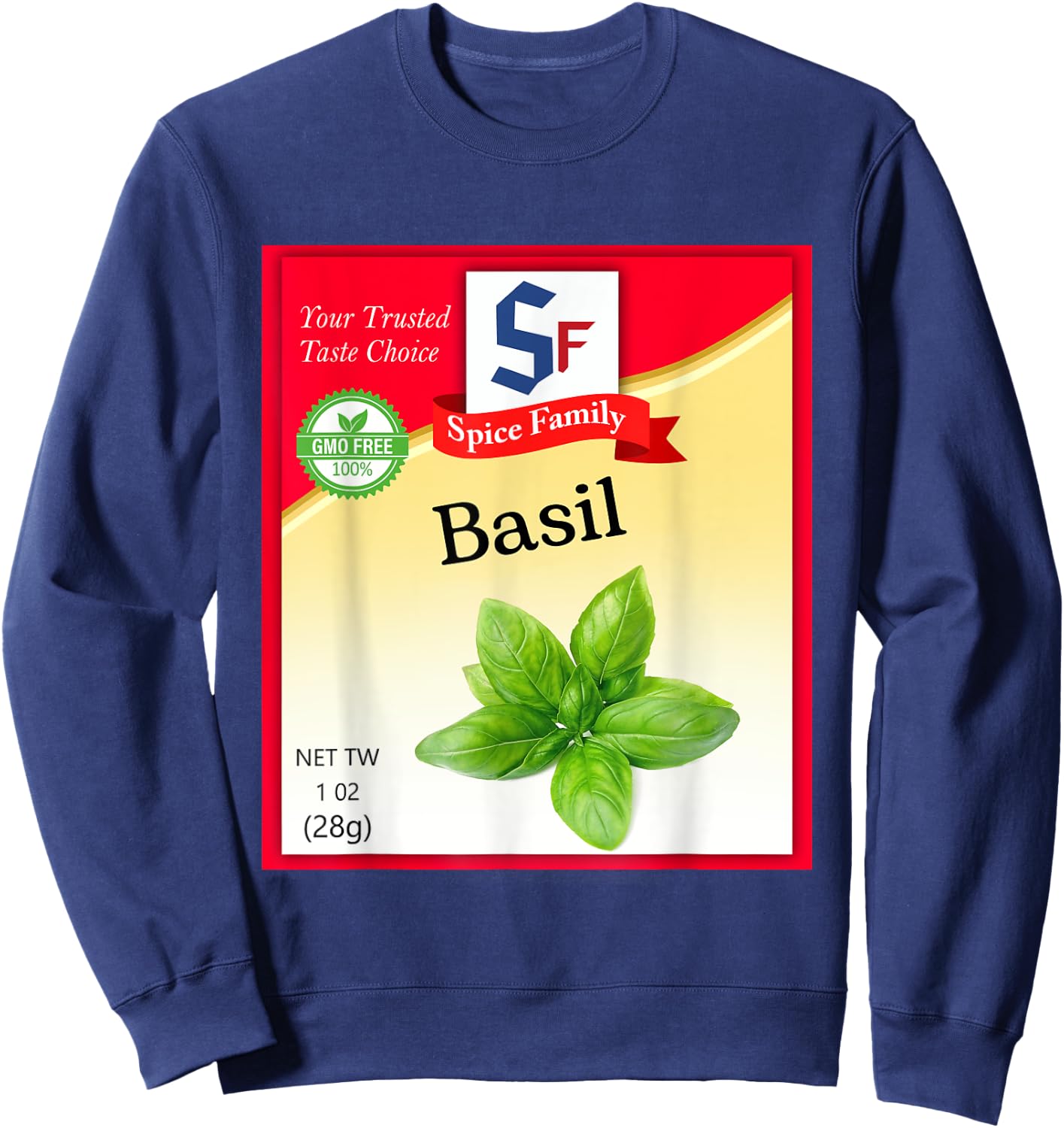 Basil Spice Condiment Costume Holiday Spice Group Costumes Sweatshirt - Sweatshirt | Navy