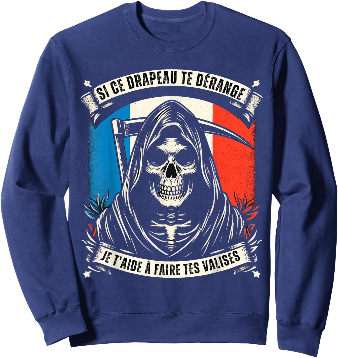 If this flag bothers you I help you pack your bags , Black, S Sweatshirt - Sweatshirt | Navy