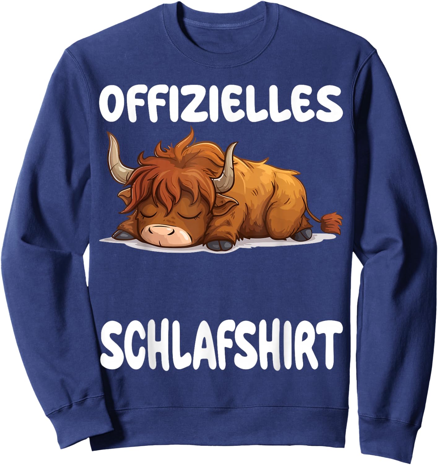 Scottish Highland Cow Official Sleep Shirt Nightdress , black Sweatshirt - Sweatshirt | Navy