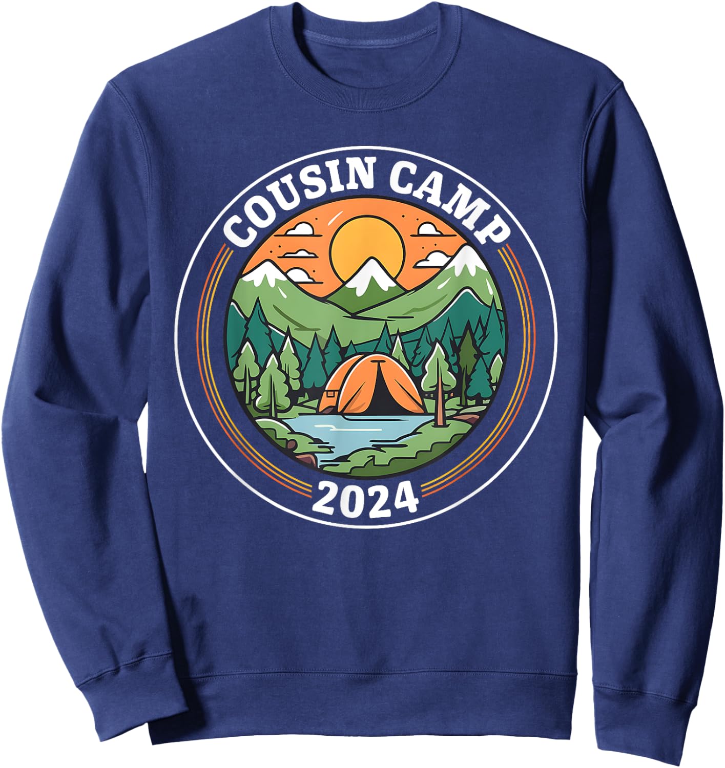 Cousin Camp 2024 Camping Family Summer Vacation Cousin Crew Women Girls Kids Sweatshirt - Sweatshirt | Navy