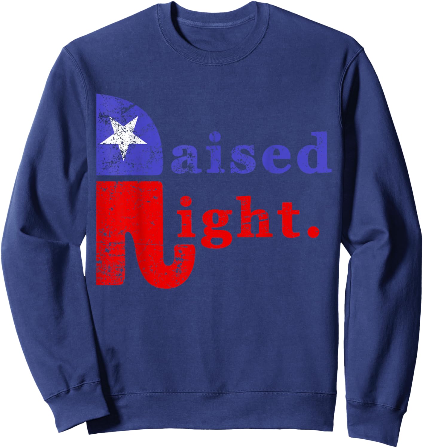 Raised Right Republican Elephant Retro Style Distressed Sweatshirt - Sweatshirt | Navy