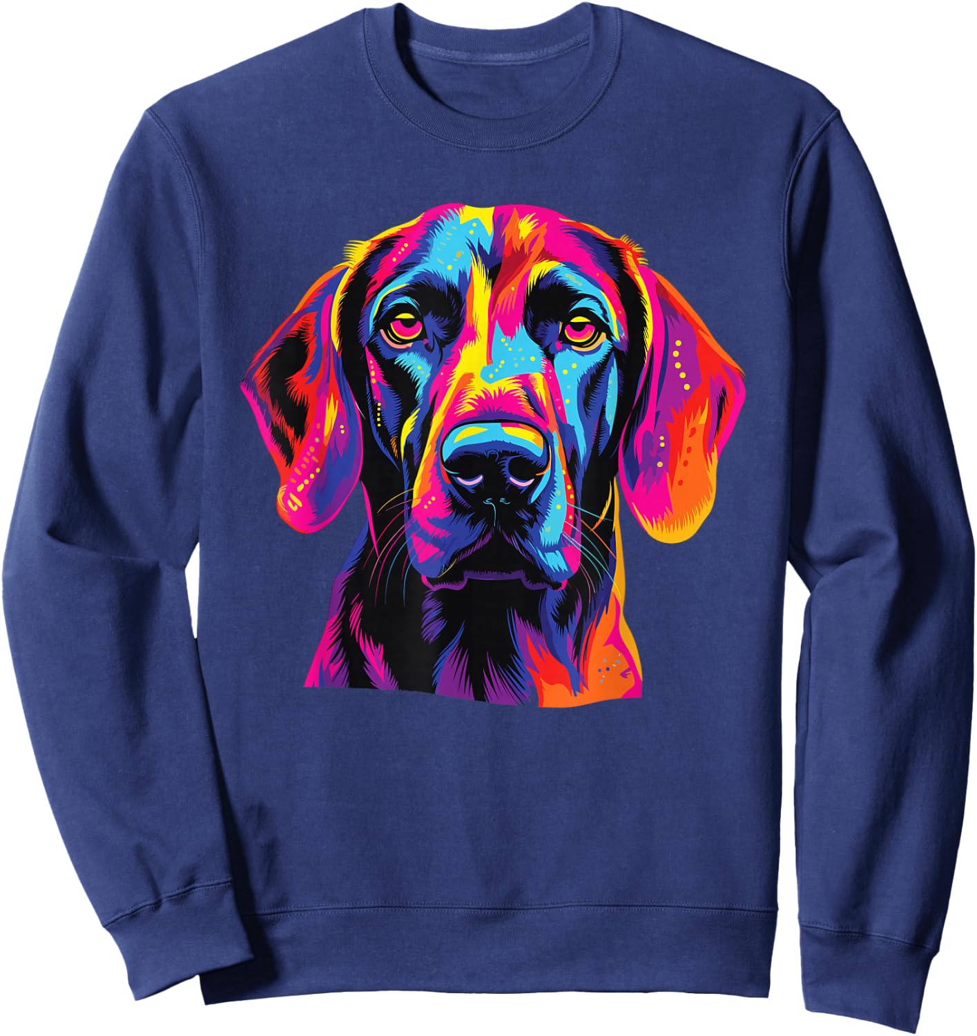 Watercolor Colorful Plott Hound Dog , Small Sweatshirt - Sweatshirt | Navy
