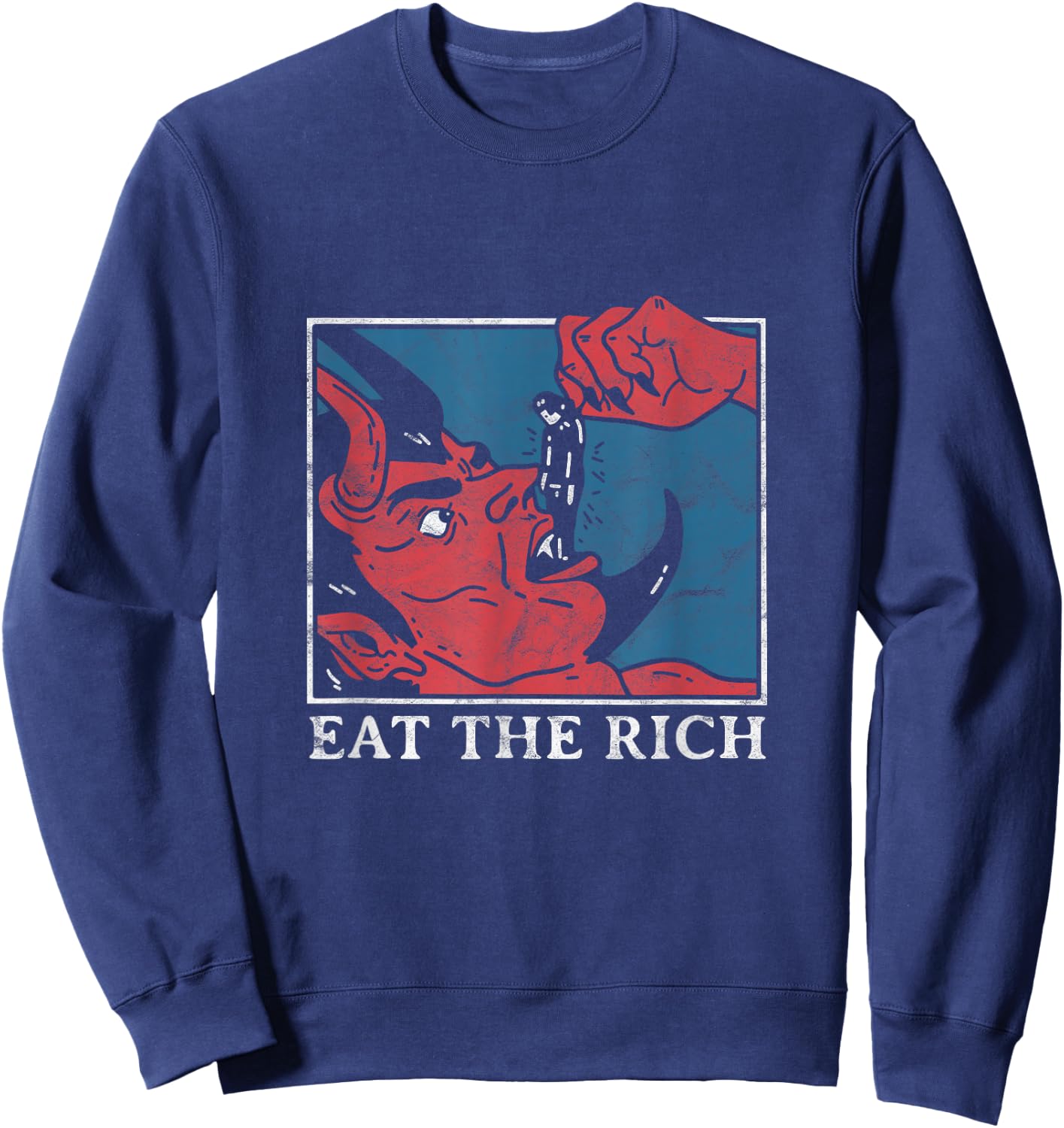 Eat The Rich Satan Devil Goth Punk Grunge Witch Vintage , black Sweatshirt - Sweatshirt | Navy