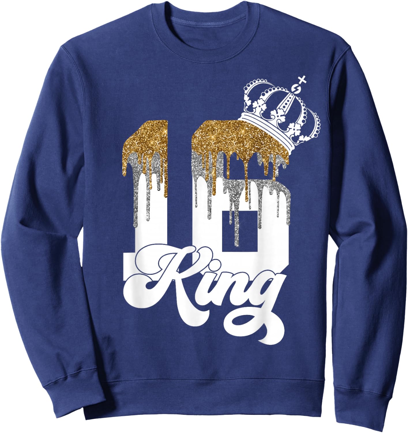 Finally 16 College King 16th Birthday Sweatshirt - Sweatshirt | Navy