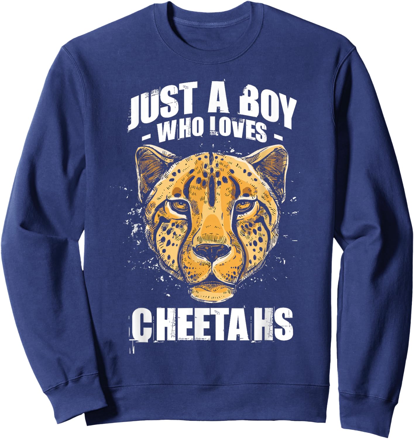African Wild Animal Cheetah Leopard Safari Kids Boys Sweatshirt - Sweatshirt | Navy