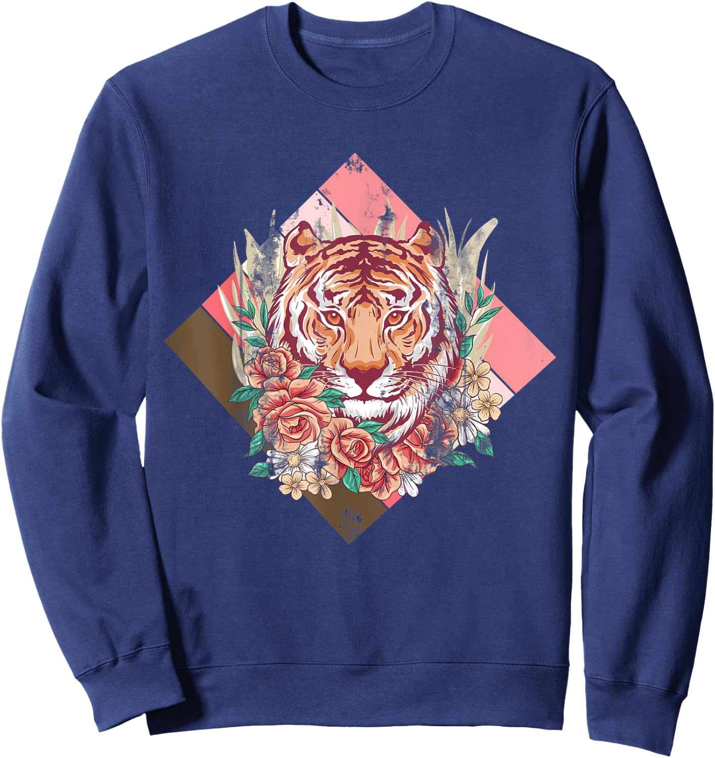 Cherry Blossom Sakura Tiger Sweatshirt - Sweatshirt | Navy