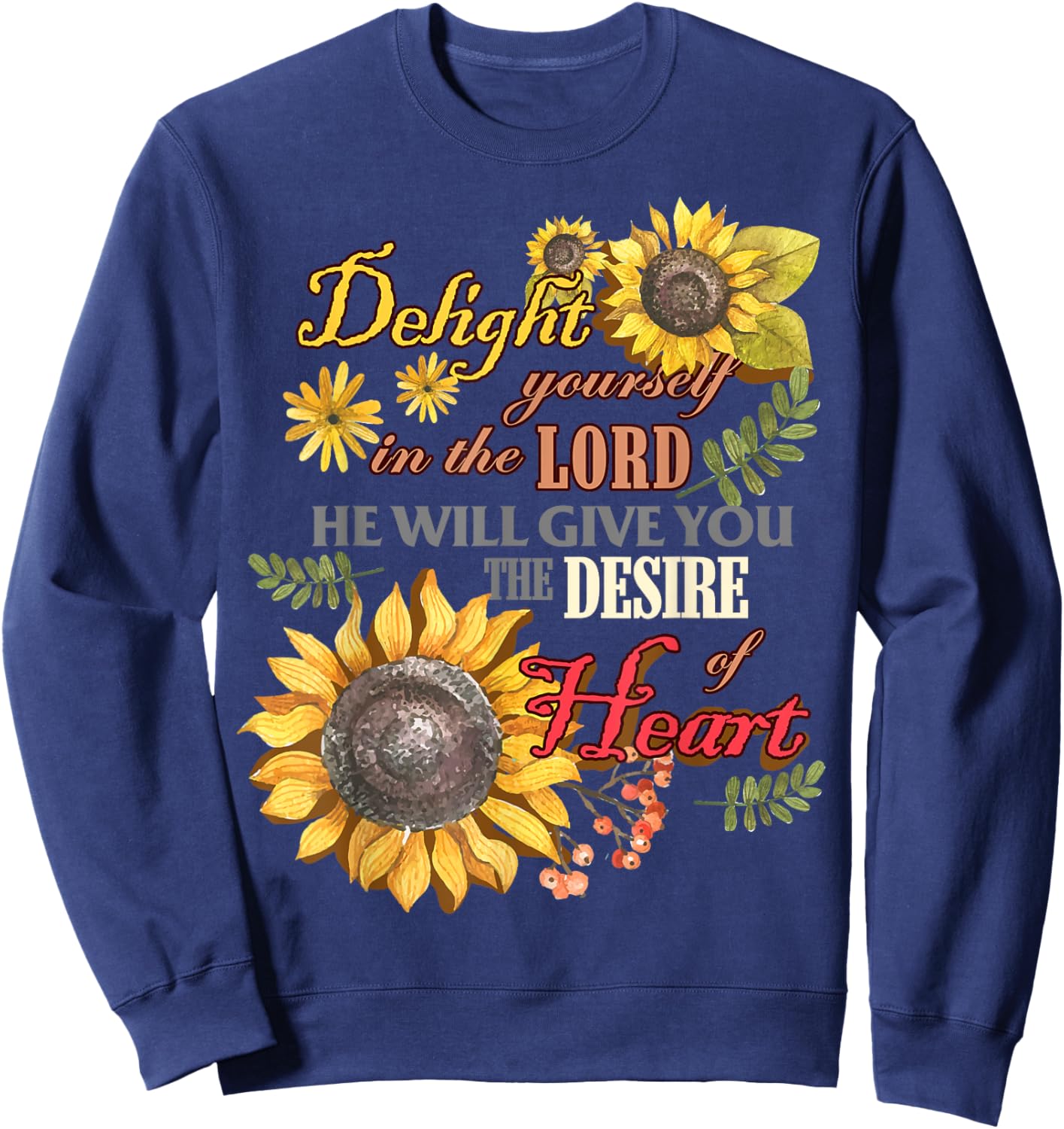 Sunflowers Blessed Girl Women's Southern Christian Sweatshirt - Sweatshirt | Navy