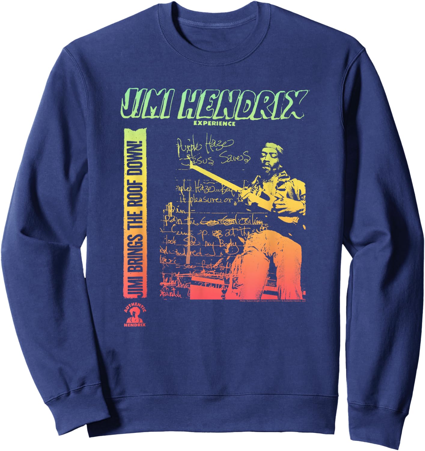 Jimi Hendrix Brings the Roof Down Sweatshirt - Sweatshirt | Navy