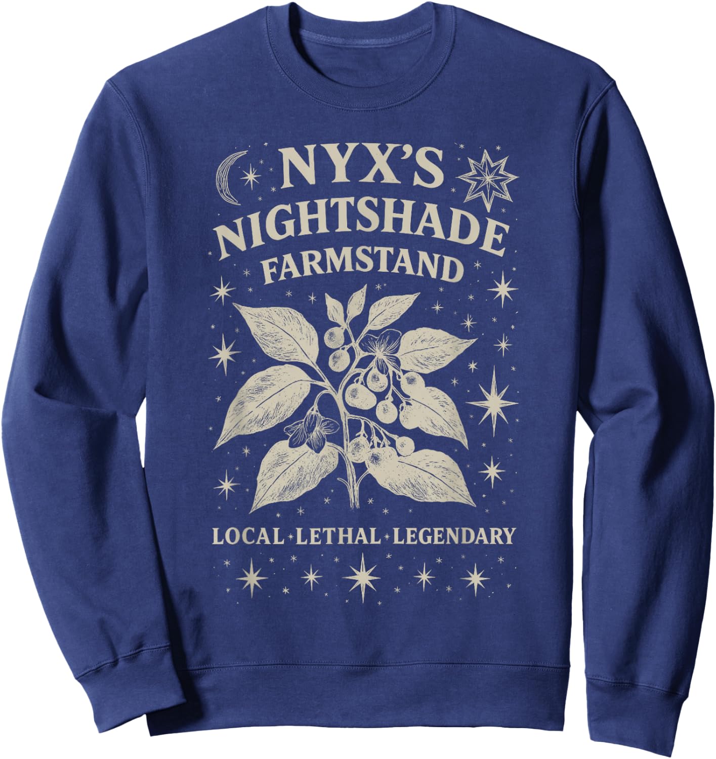 Nyx Nightshade Farmstand Nyx Greek Goddess of Night Sweatshirt - Sweatshirt | Navy