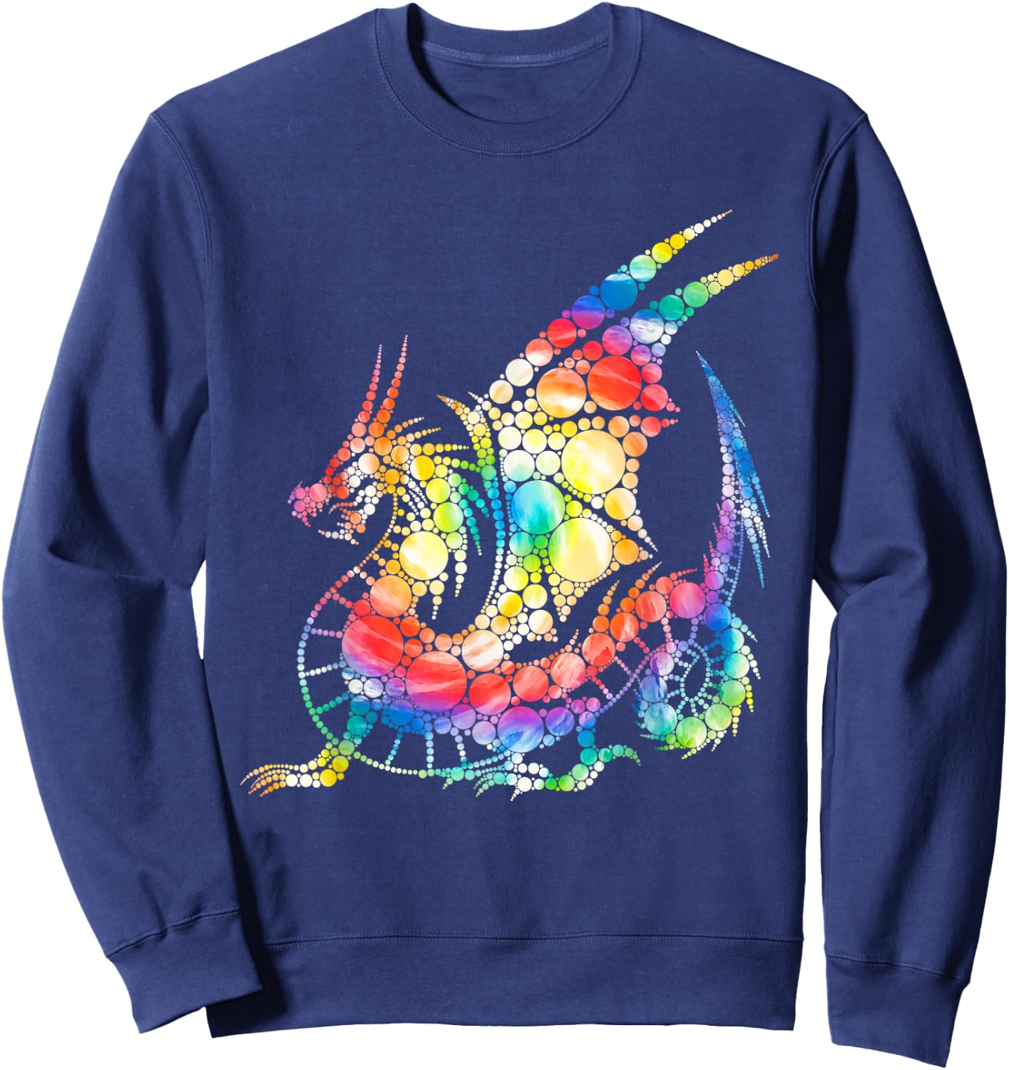 Tie Dye Colorful Dots Dragon Happy Dot Day Boys Girls Sweatshirt - Sweatshirt | Navy