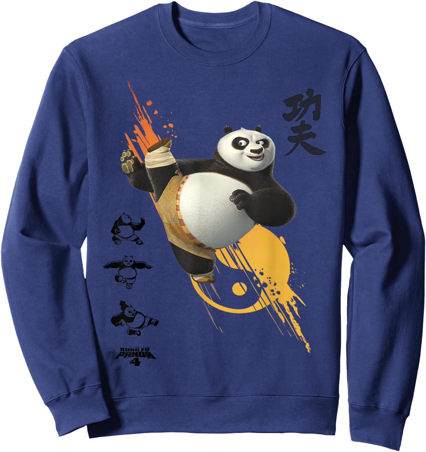 DreamWorks Kung Fu Panda 4 Po Flying Kick , gray Sweatshirt - Sweatshirt | Navy