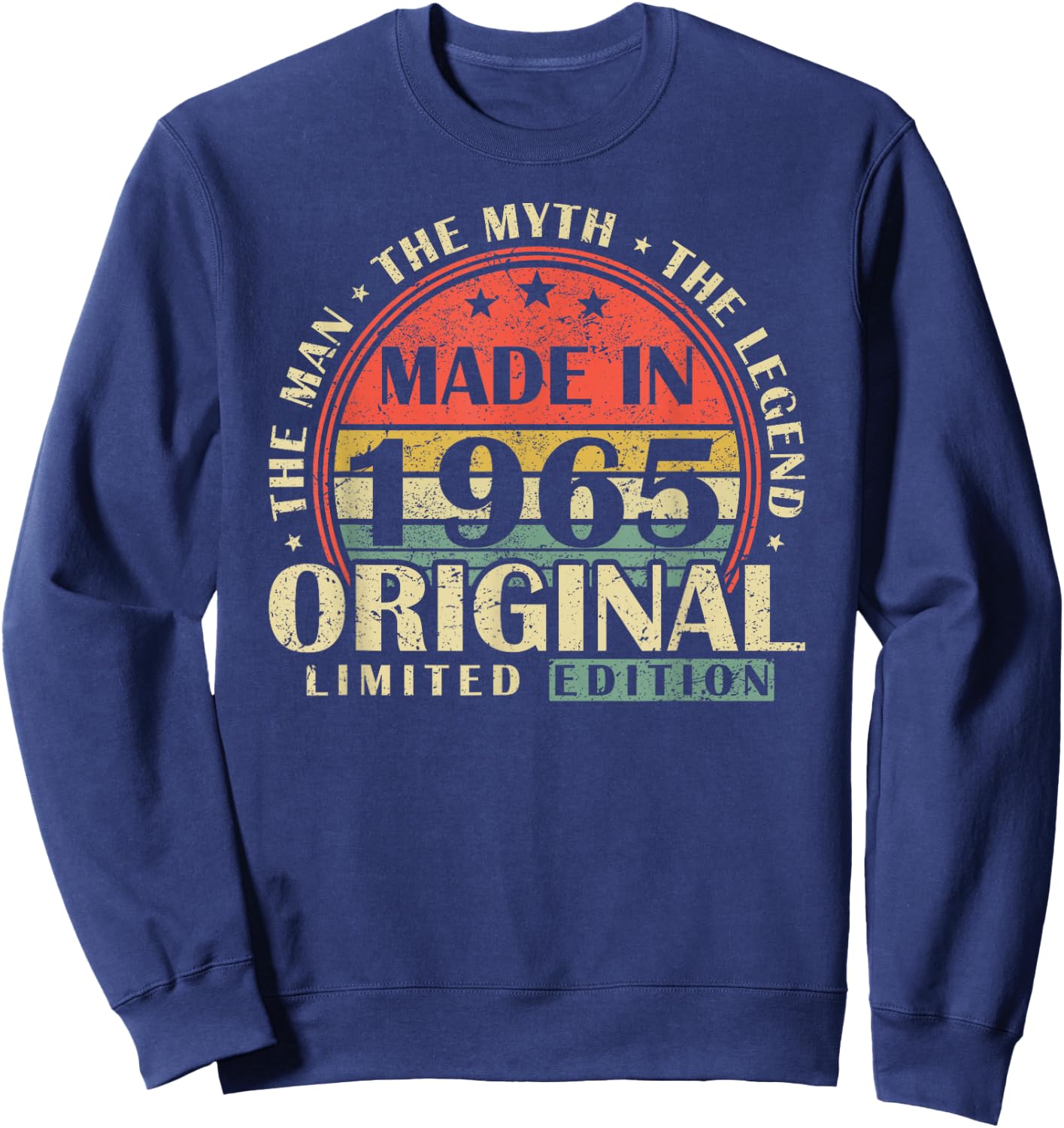 1965 Vintage Anniversary Retro Limited Edition Man Woman , Black, S Sweatshirt - Sweatshirt | Navy
