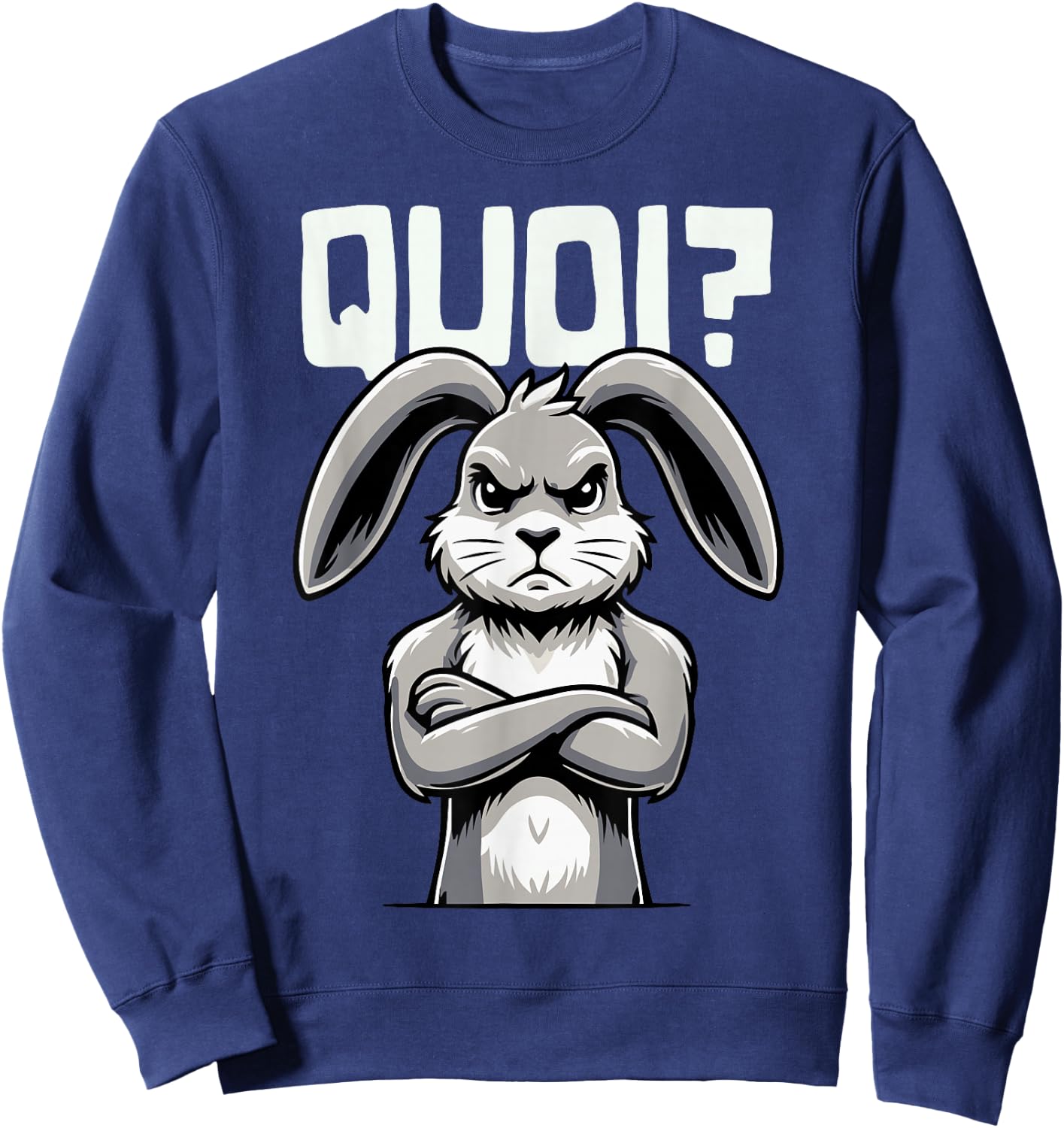 Funny Rabbit Woman Girl Boy Child What Rabbit , Black, S Sweatshirt - Sweatshirt | Navy