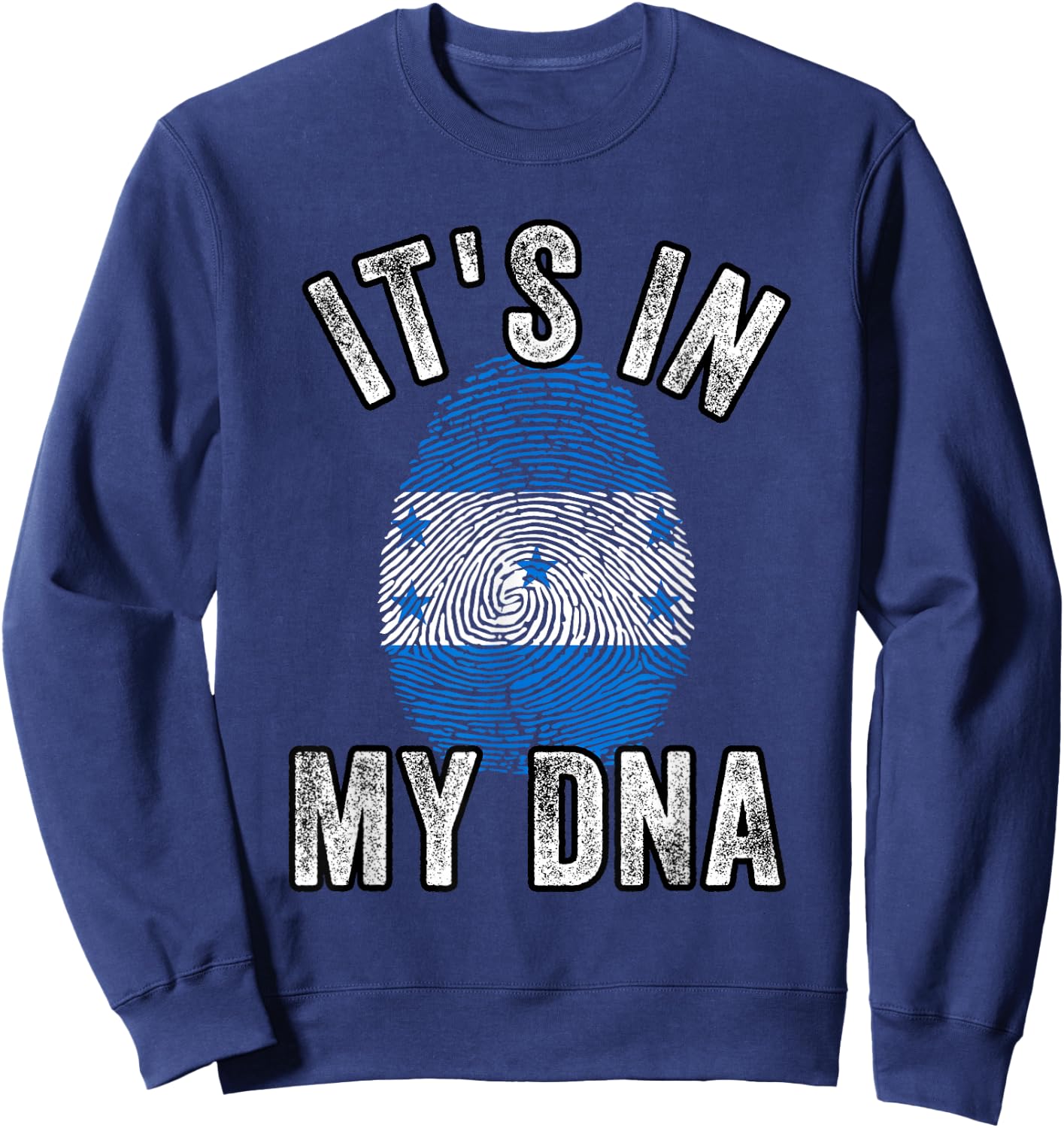 Funny it's in my DNA Honduras flag Fingerprint Sweatshirt - Sweatshirt | Navy