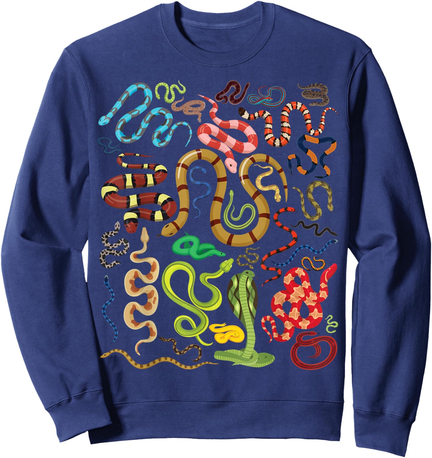 Types Of Snakes Educational Herpetologist Boys Girls Kids Sweatshirt - Sweatshirt | Navy