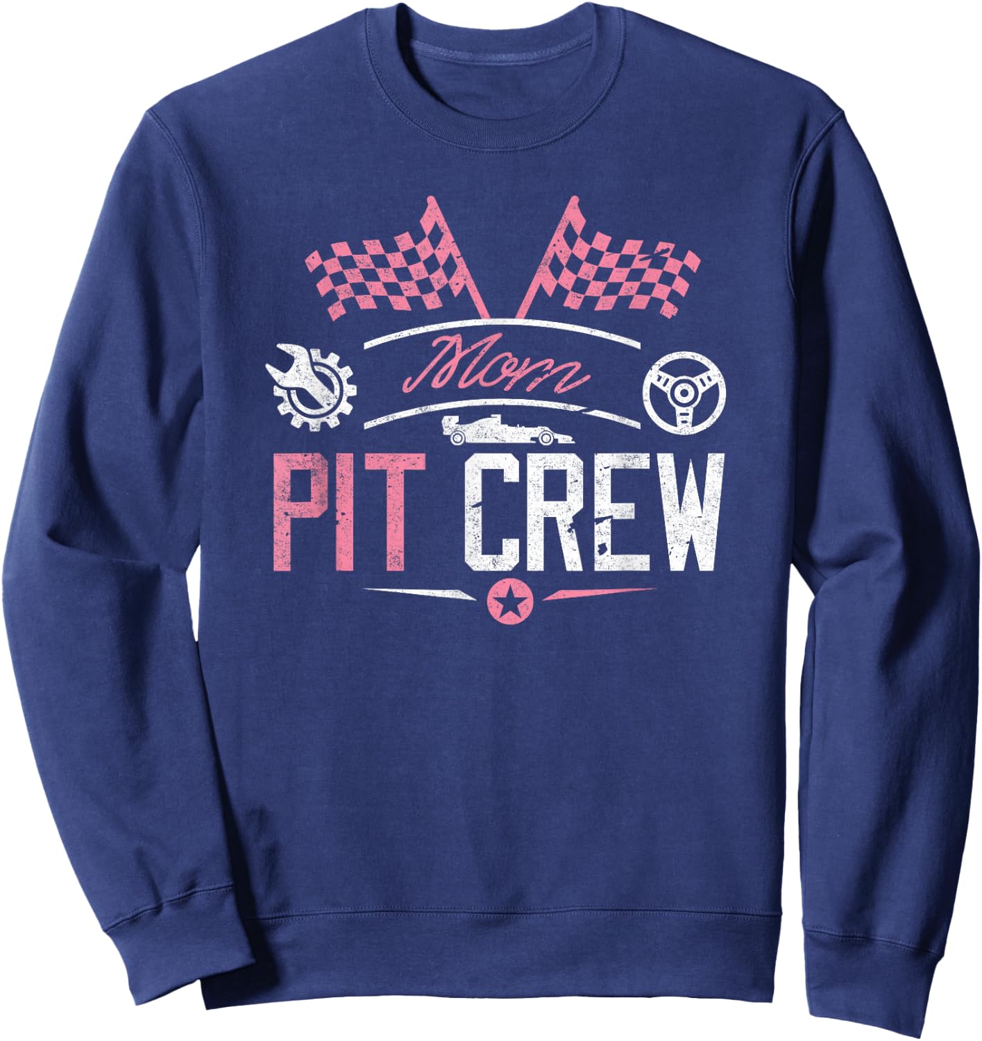 Racing Car Mommy Racer Shirt Mom Pit Crew for Mother Women Sweatshirt - Sweatshirt | Navy