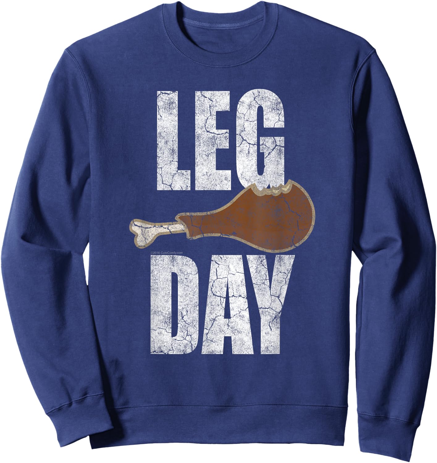 Funny Thanksgiving Leg Day Turkey Gym Workout Sweatshirt - Sweatshirt | Navy