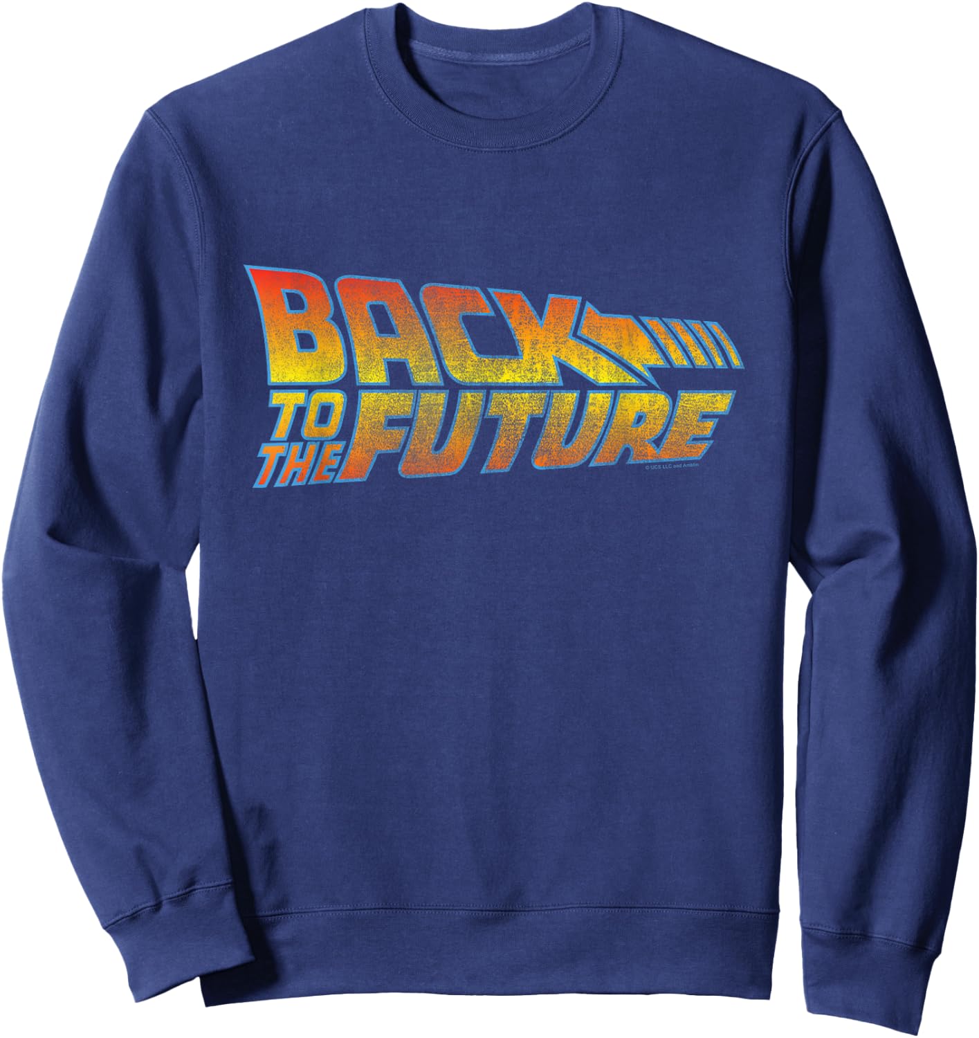 Back to The Future Distressed Logo Sweatshirt - Sweatshirt | Navy