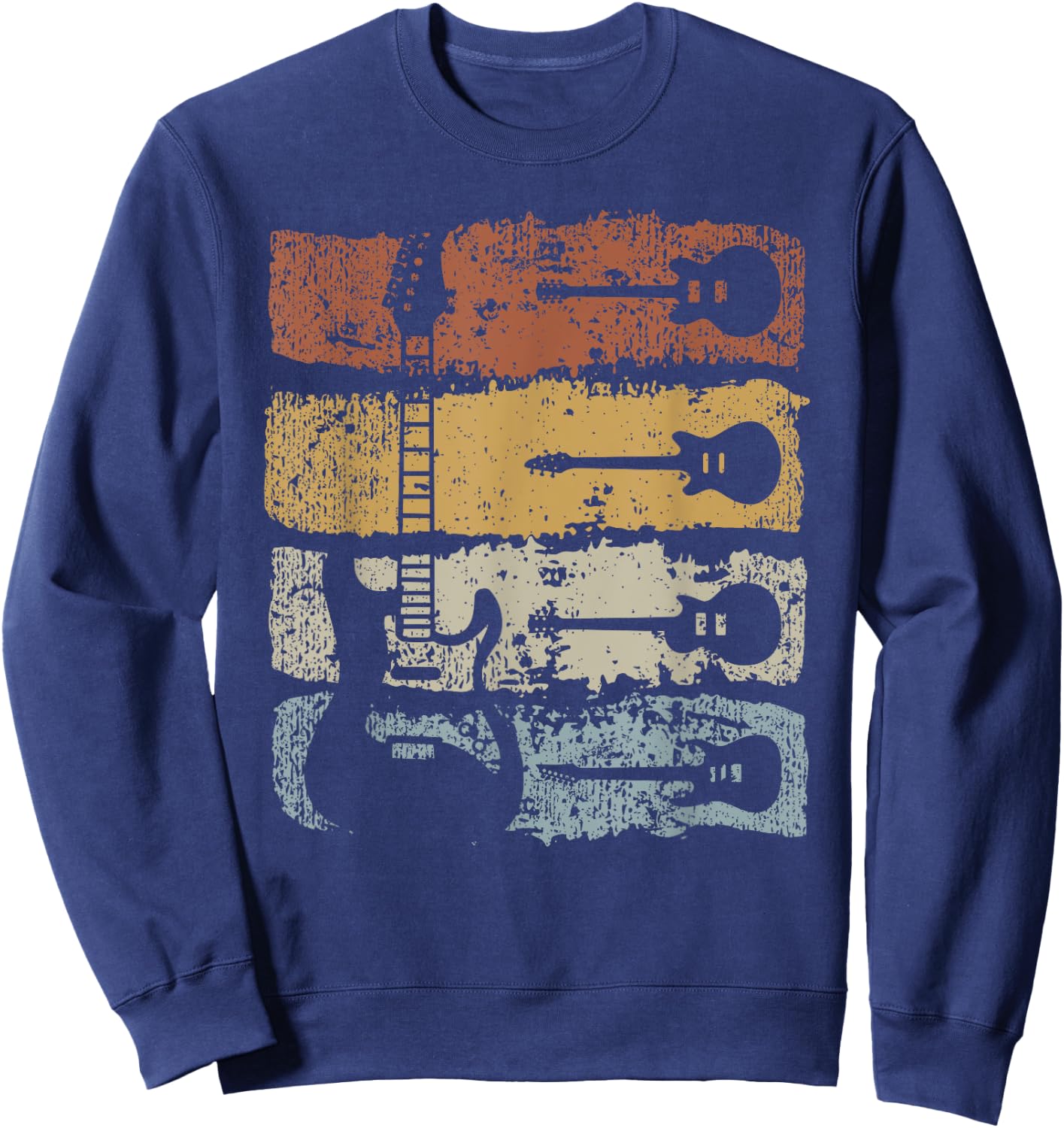 Guitar Player Rock Music Retro Guitar , black Sweatshirt - Sweatshirt | Navy