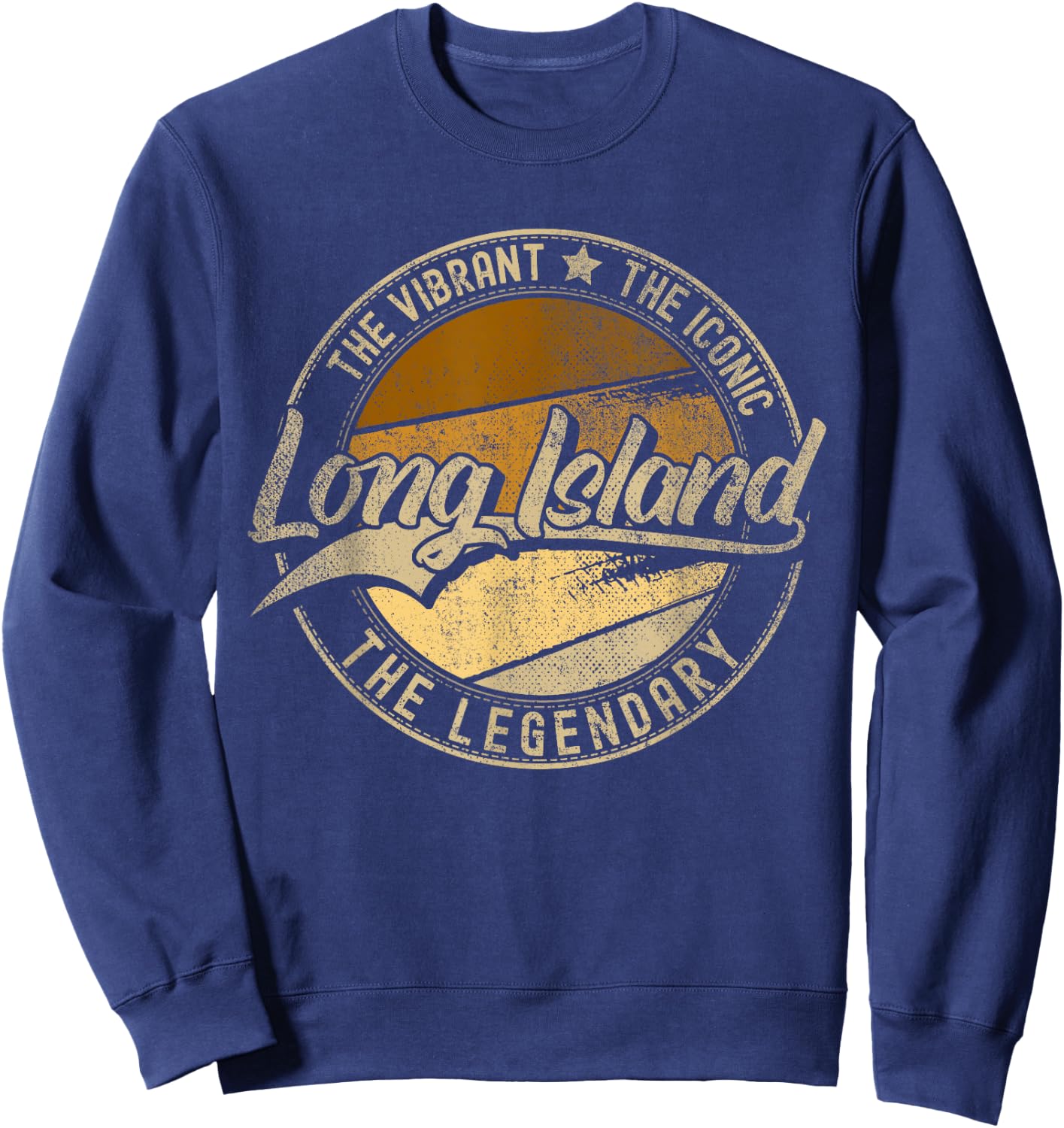 Long Island NY | New York | Vintage Distressed Sweatshirt - Sweatshirt | Navy