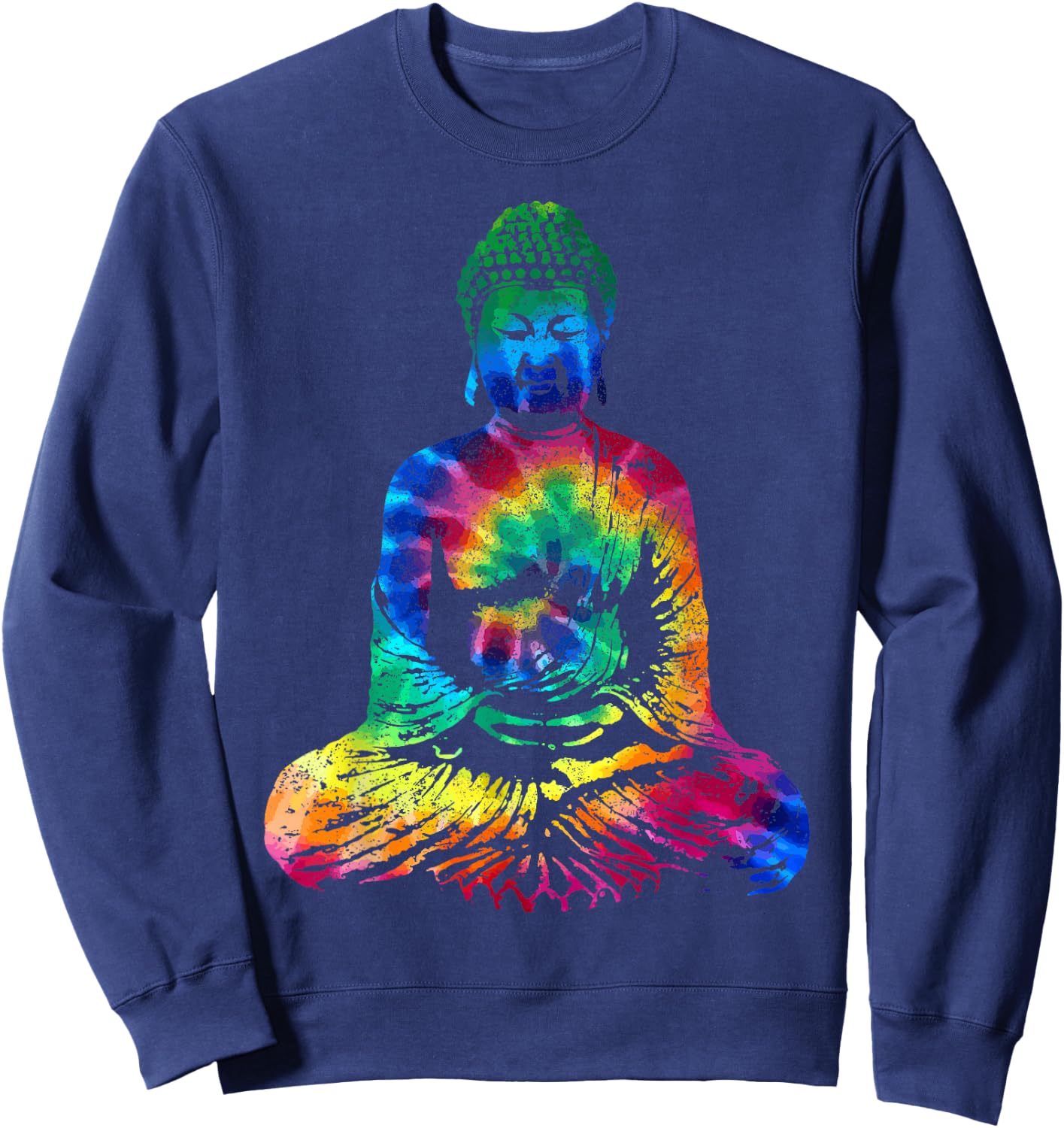 Buddha Tie Dye Vintage Yoga Yogi Buddhist Sweatshirt - Sweatshirt | Navy