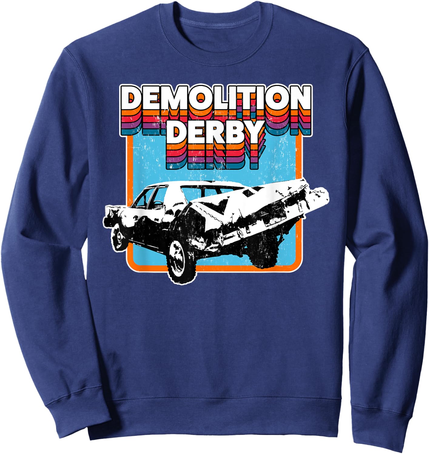 Demolition Derby Retro Vintage Design Sweatshirt - Sweatshirt | Navy