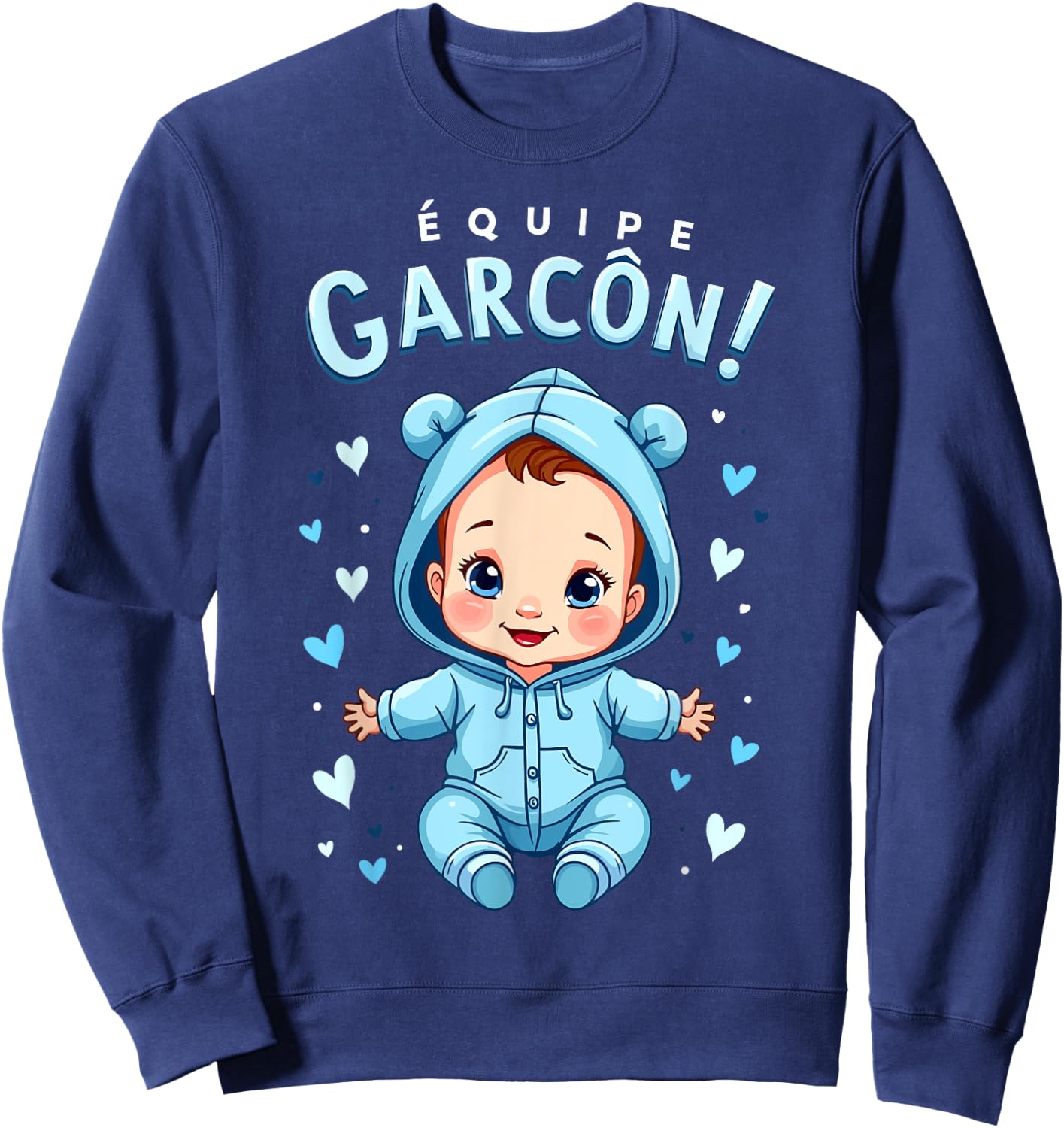 Gender Revelation Team Boy Humor Baby Shower Sweatshirt - Sweatshirt | Navy