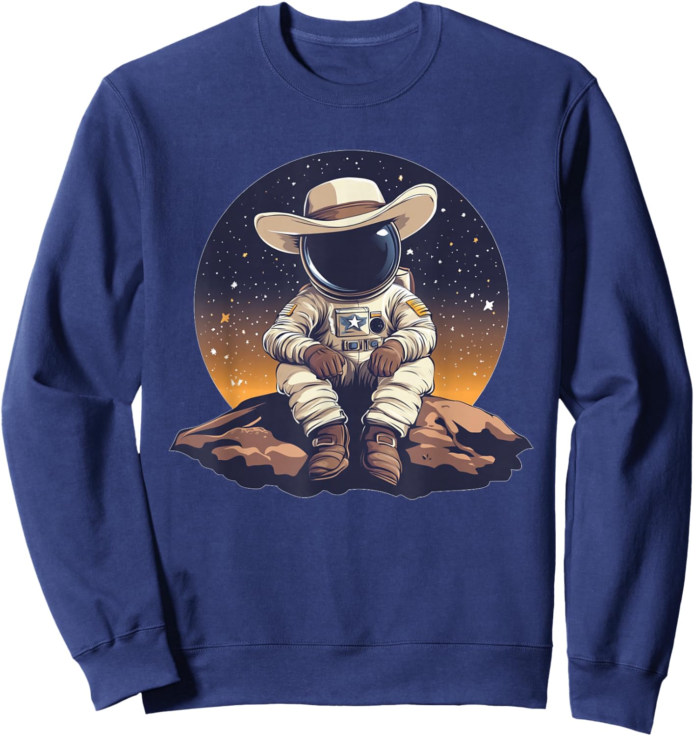 Rodeo Astronaut Costume for Cowboy and Space Lovers Sweatshirt - Sweatshirt | Navy