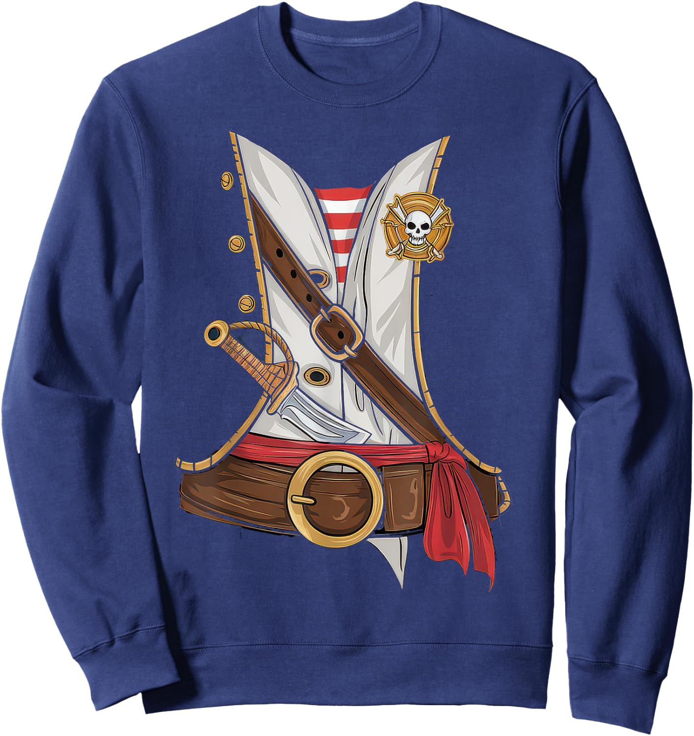 Pirate Costume Kids Sailor Captain Ahoy Shirt, Black, S Sweatshirt - Sweatshirt | Navy