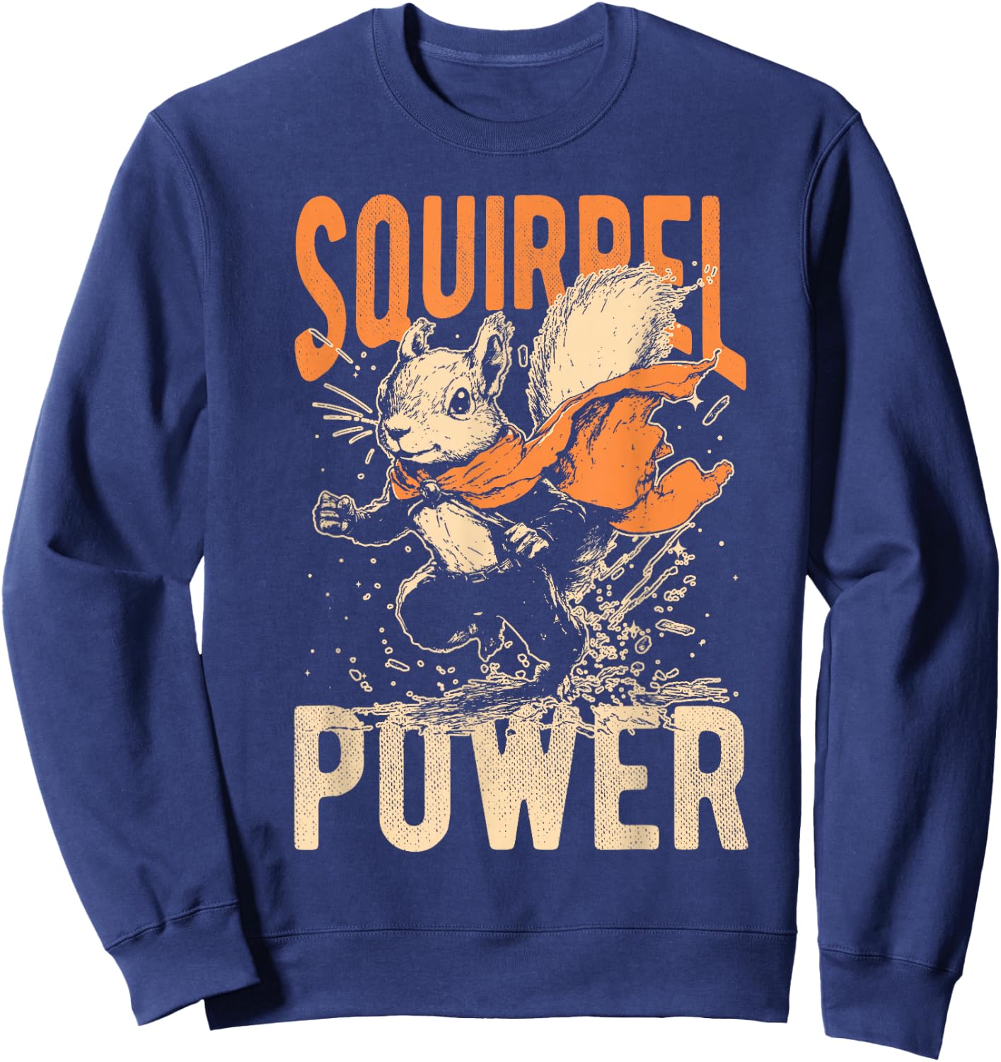 Squirrel POWER Squirrel Superhero Sweatshirt - Sweatshirt | Navy