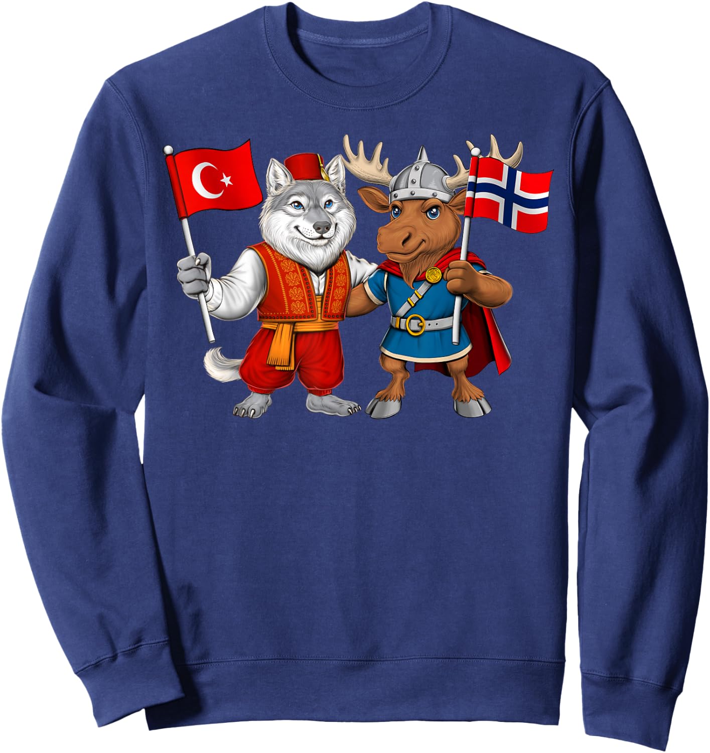 Turkey Norway Flag Turkish Norwegian Roots Türkiye Heritage Sweatshirt - Sweatshirt | Navy