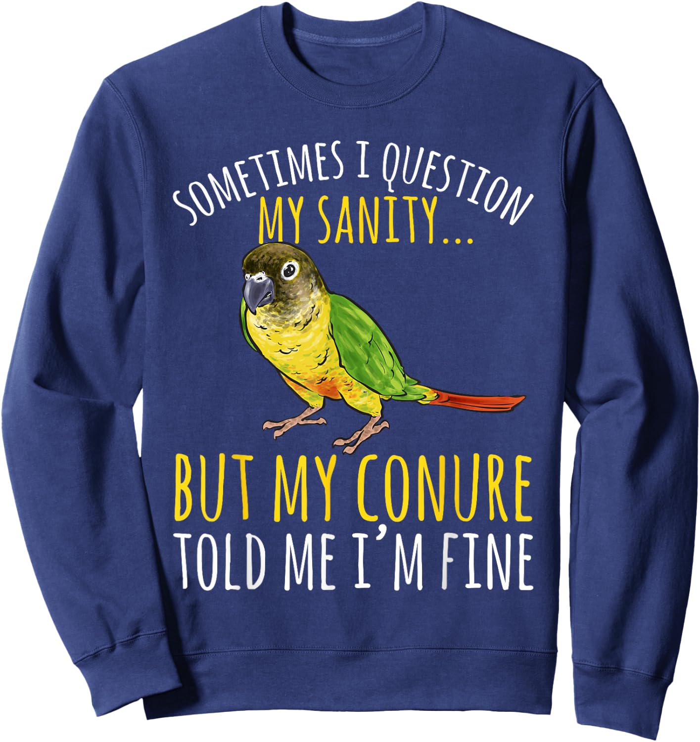 Green Cheek Conure Parrot Bird Conure Sweatshirt - Sweatshirt | Navy