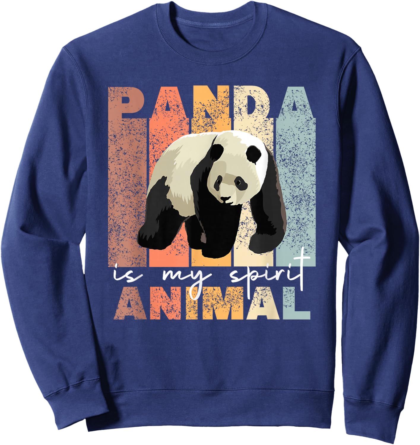 Panda Is My Spirit Animal - Cute Panda Vintage Pandas Sweatshirt - Sweatshirt | Navy