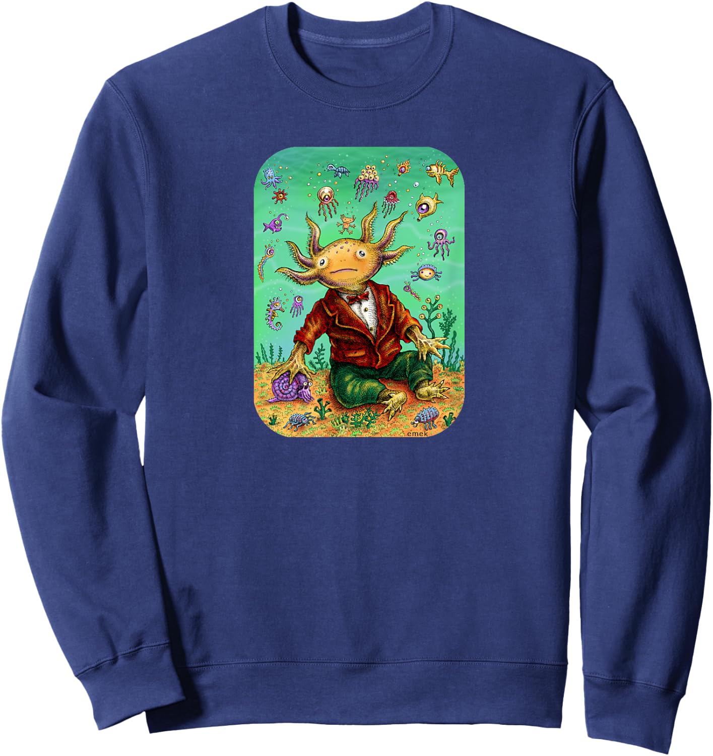 Lil Axolotl - by Emek Artman Sweatshirt - Sweatshirt | Navy