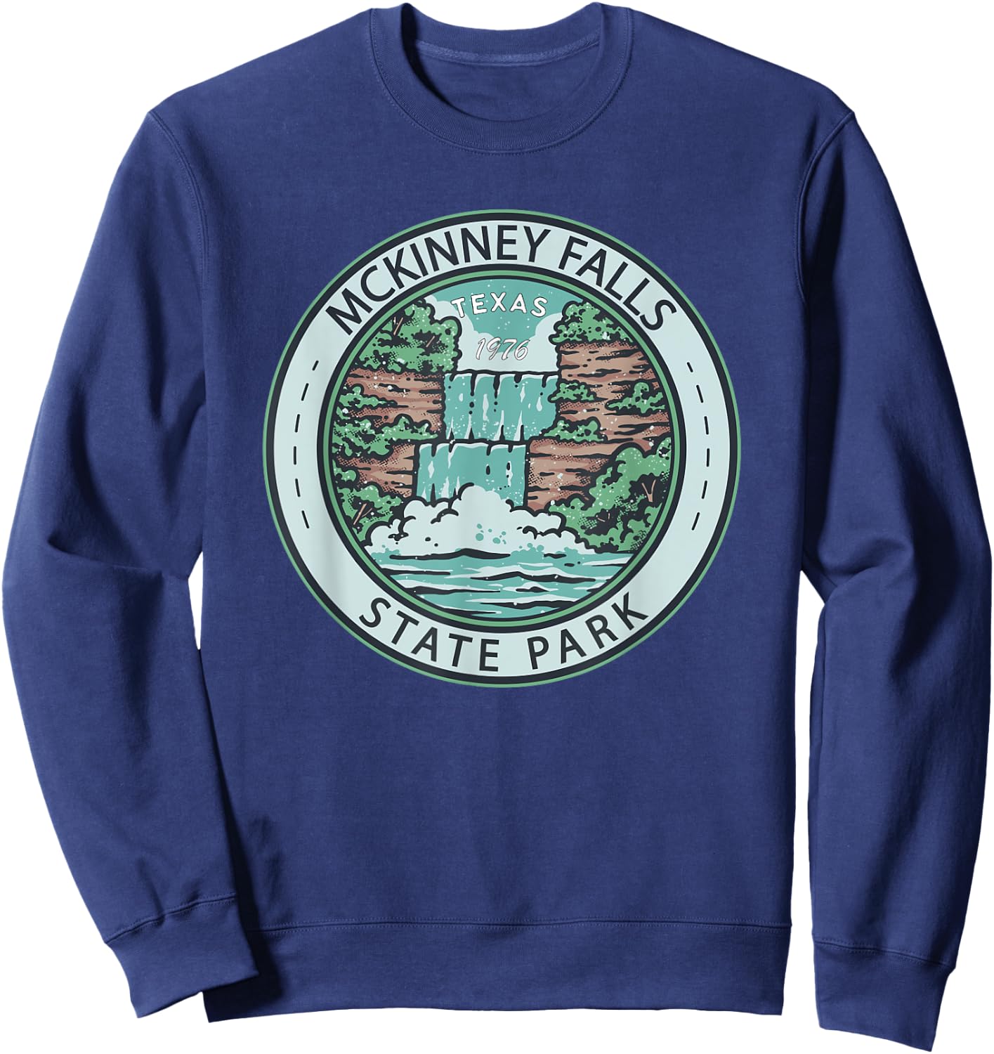 McKinney Falls State Park Texas Badge Vintage Sweatshirt - Sweatshirt | Navy