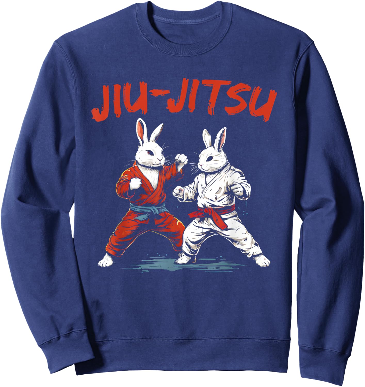 Jiu-Jitsu Bunnies - Vintage Martial Arts Rabbit Lover Sweatshirt - Sweatshirt | Navy