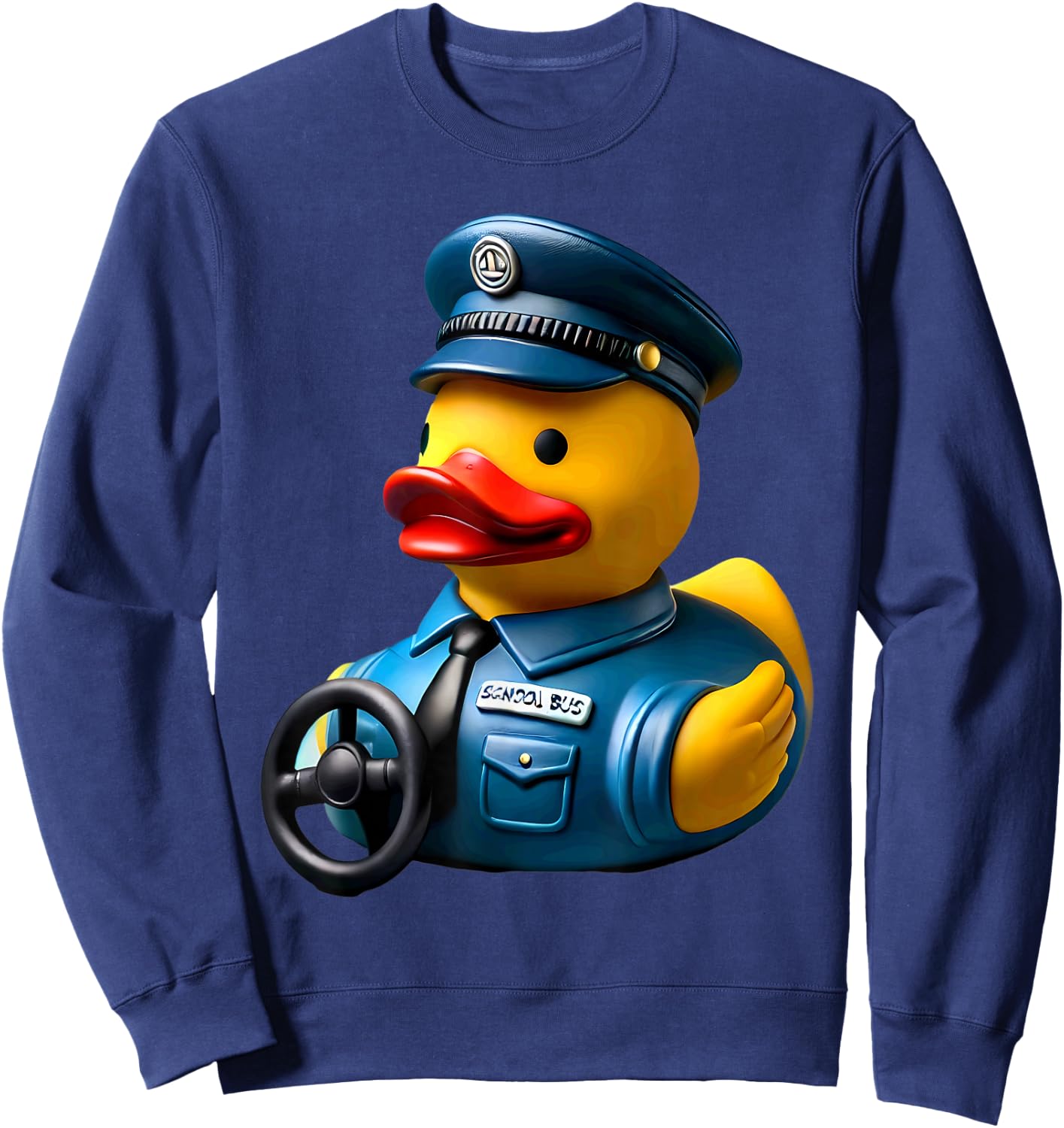 Rubber Duck School Bus Driver Ducky Duckie Men Women Kids Sweatshirt - Sweatshirt | Navy