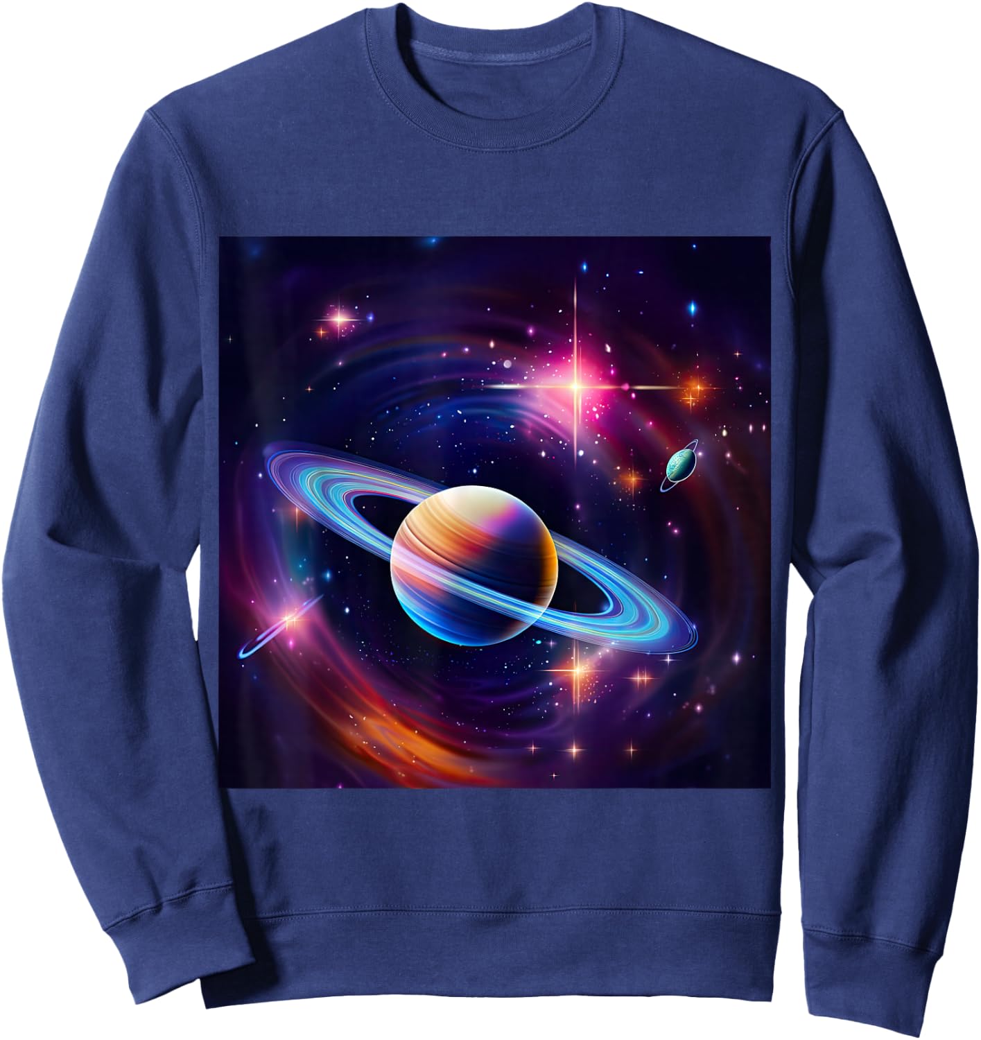 Saturn Planet Galaxy Nebula Space Sweatshirt - Sweatshirt | Navy