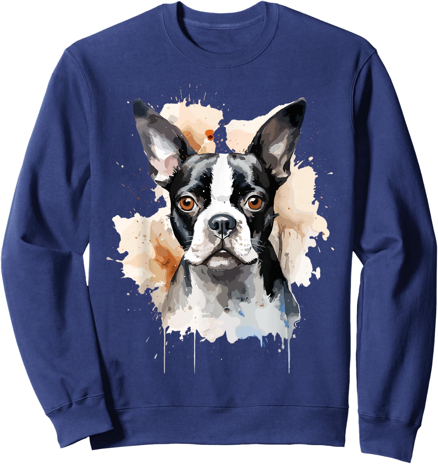 Boston Terrier Lovers Design Pop Art Boston Terrier Dog Sweatshirt - Sweatshirt | Navy