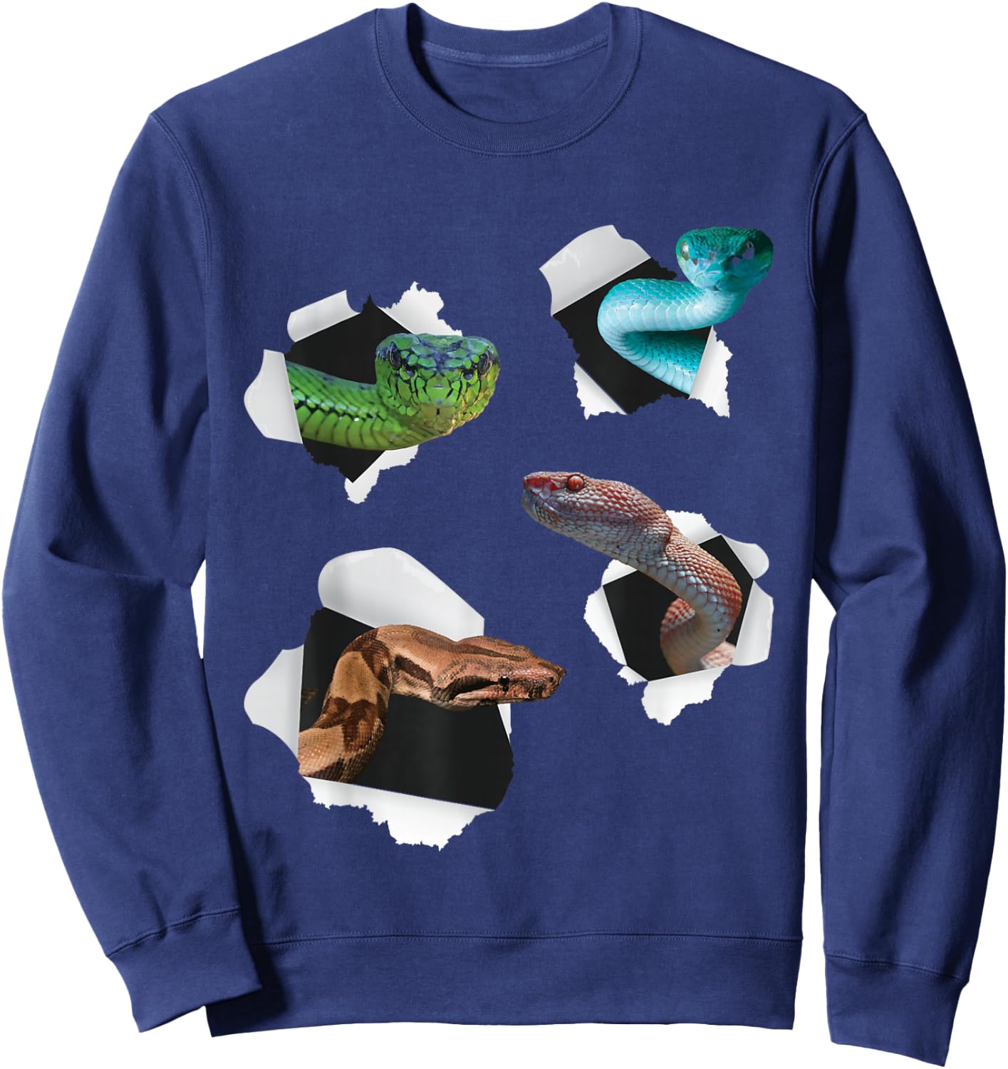 Different Type Of Snakes - Snake Lover Herpetology Zookeeper Sweatshirt - Sweatshirt | Navy