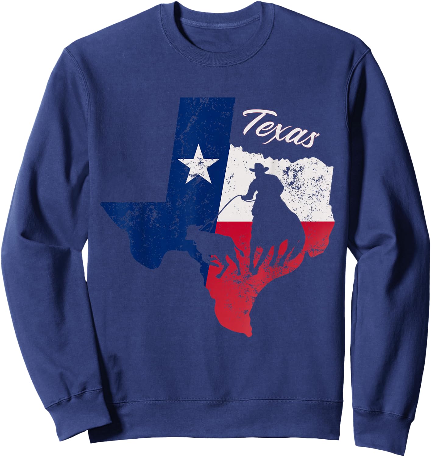 State of Texas Flag Map Distressed - Native Texan TX Classic Sweatshirt - Sweatshirt | Navy