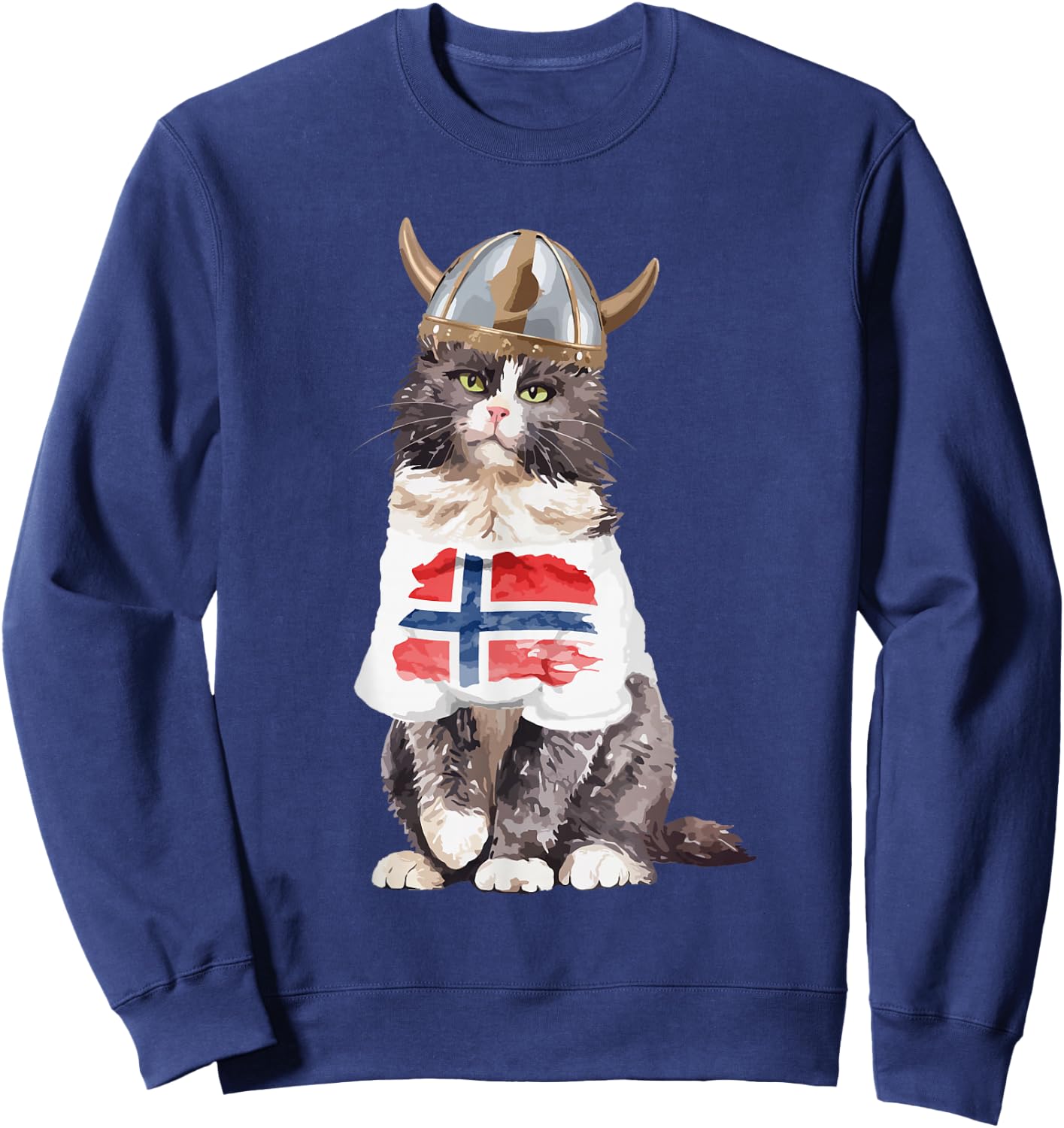 Norwegian Forest Cat Norway Flag Sweatshirt - Sweatshirt | Navy
