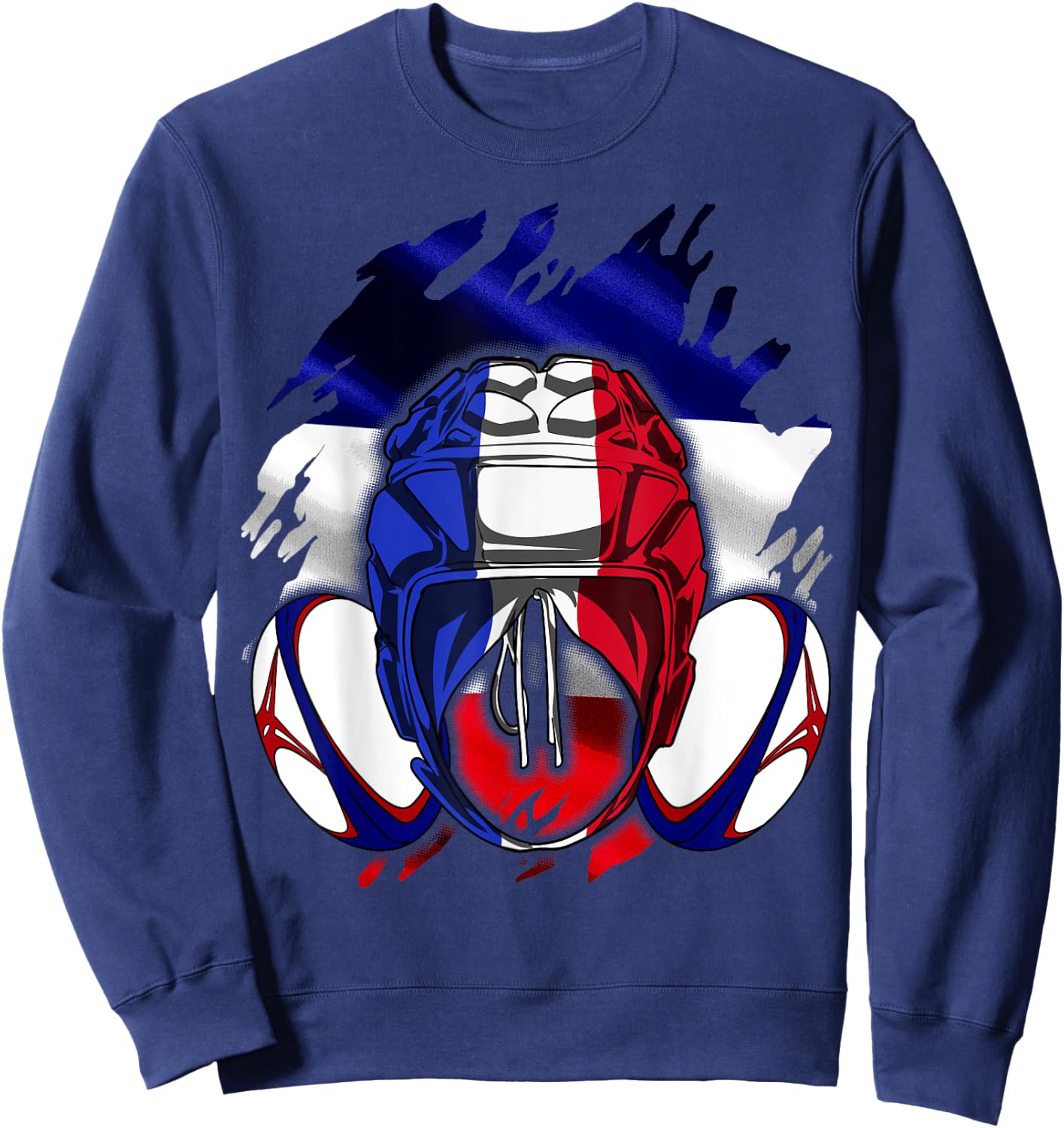 Rugby Shirt Player Child Man Flag Rooster Men Women , Black, S Sweatshirt - Sweatshirt | Navy