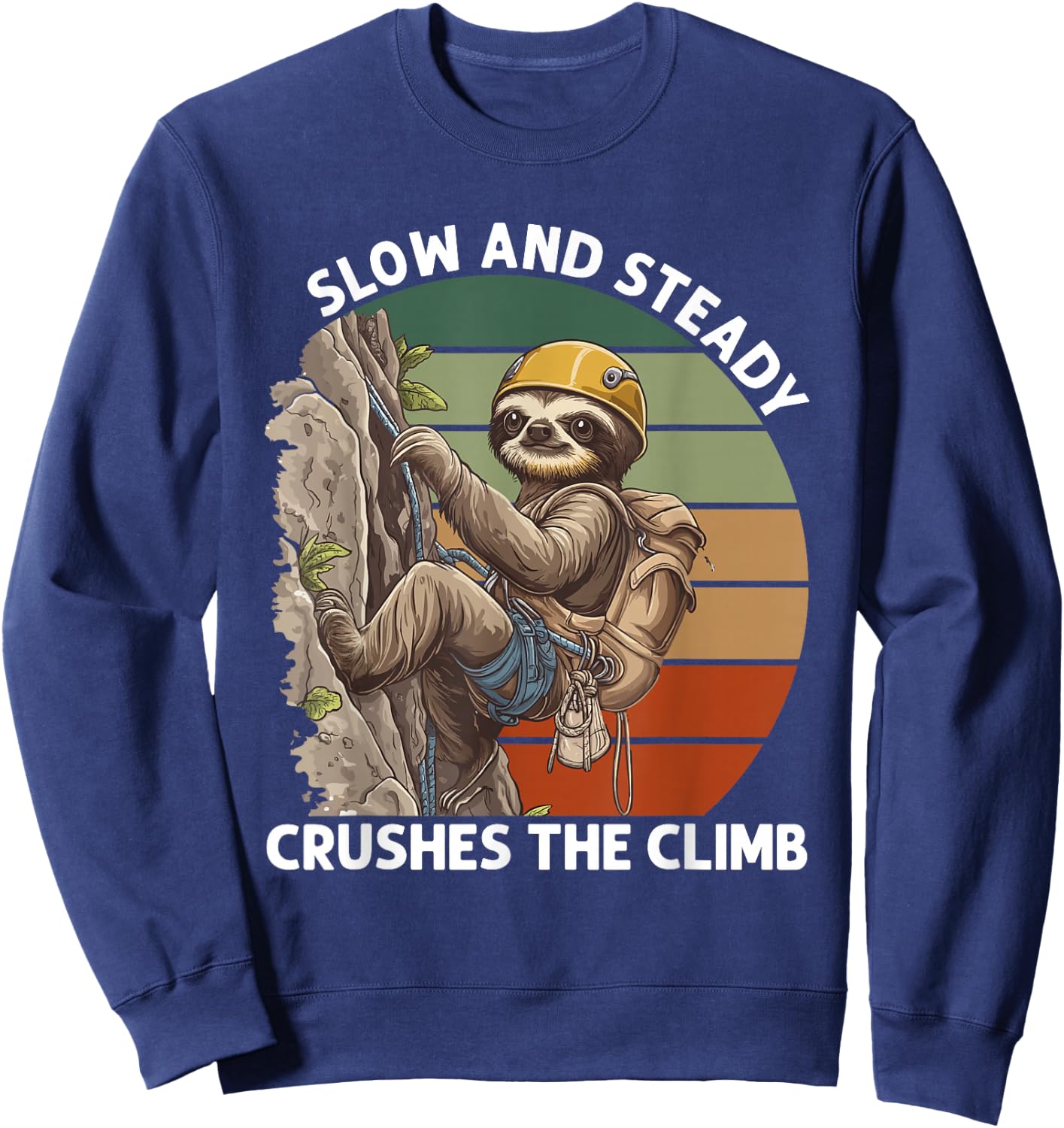 Bouldering Slow And Steady Sloth Rock Climbing Sweatshirt - Sweatshirt | Navy