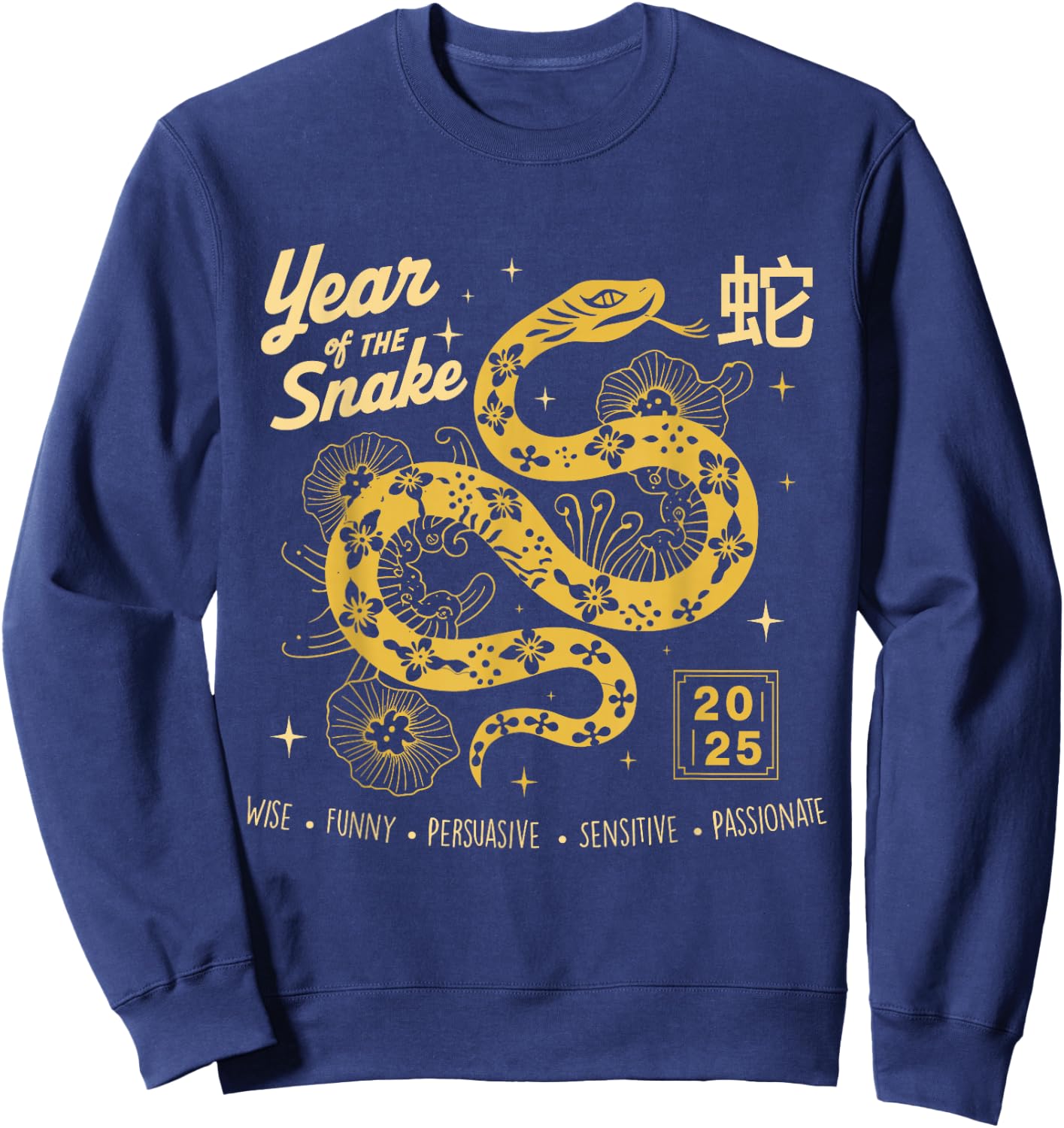 Happy Lunar Chinese New Year Of The Snake 2025 Zodiac Women Sweatshirt - Sweatshirt | Navy