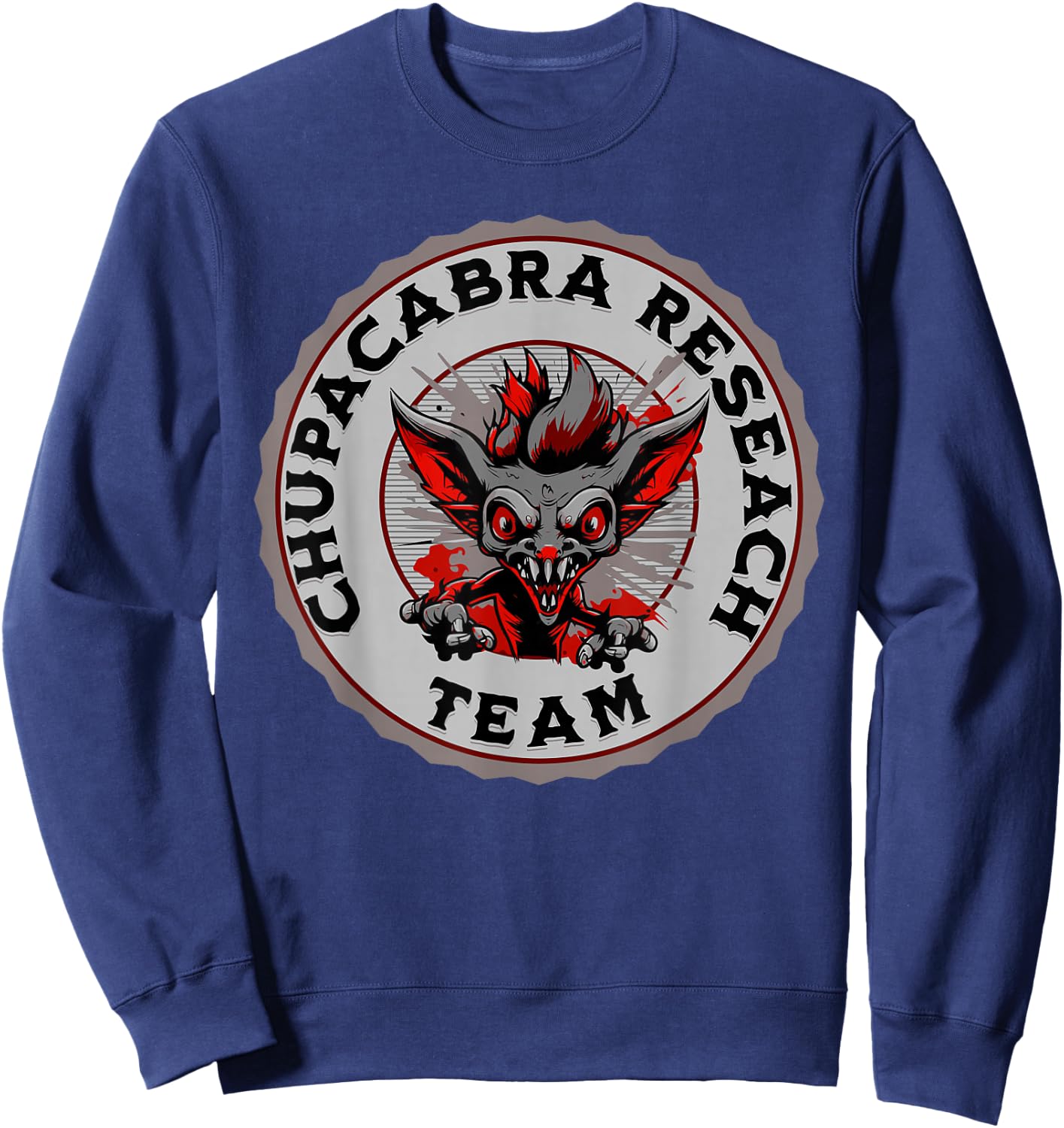Chupacabra Research Team Hispanic Pride Mythical Cryptid Sweatshirt - Sweatshirt | Navy