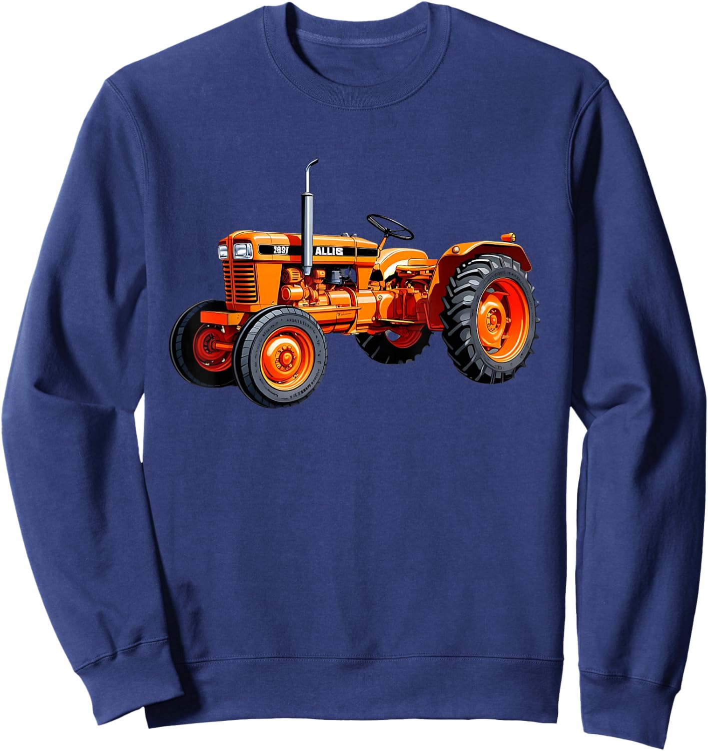 Classic Orange Tractor Retro Farming Design Sweatshirt - Sweatshirt | Navy