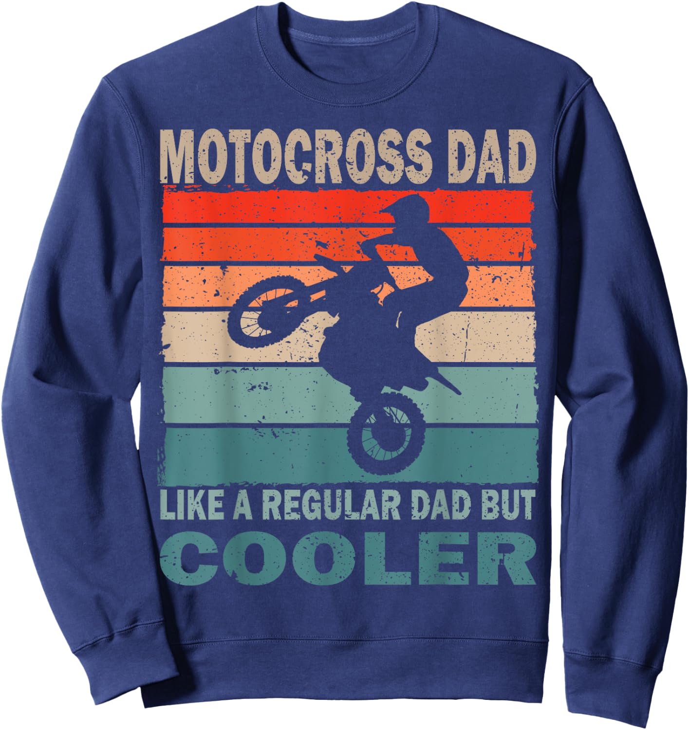 Retro vintage dirt bike dad motocross fan Father's Day Sweatshirt - Sweatshirt | Navy
