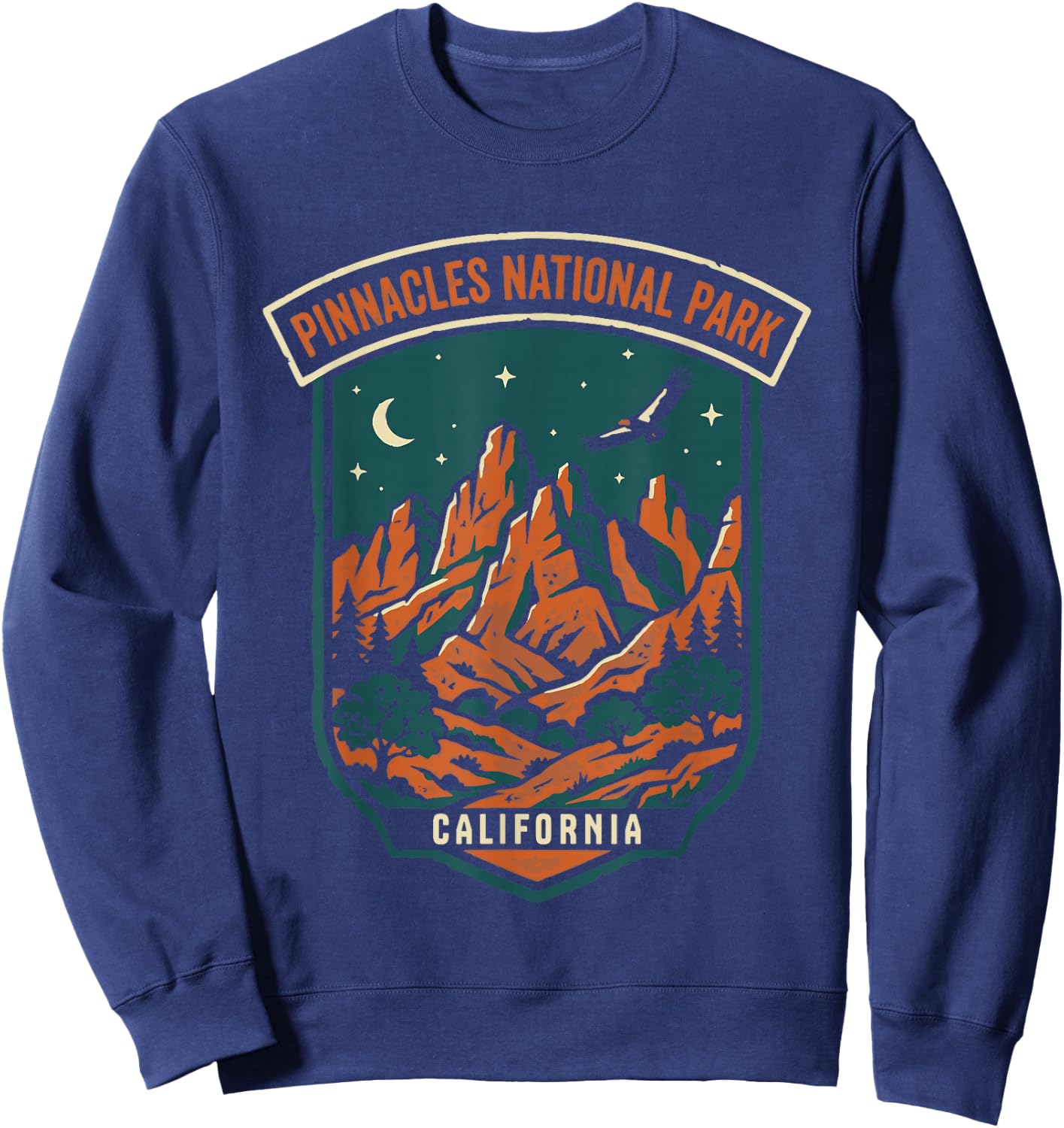 Pinnacles National Park California Vintage Design Sweatshirt - Sweatshirt | Navy