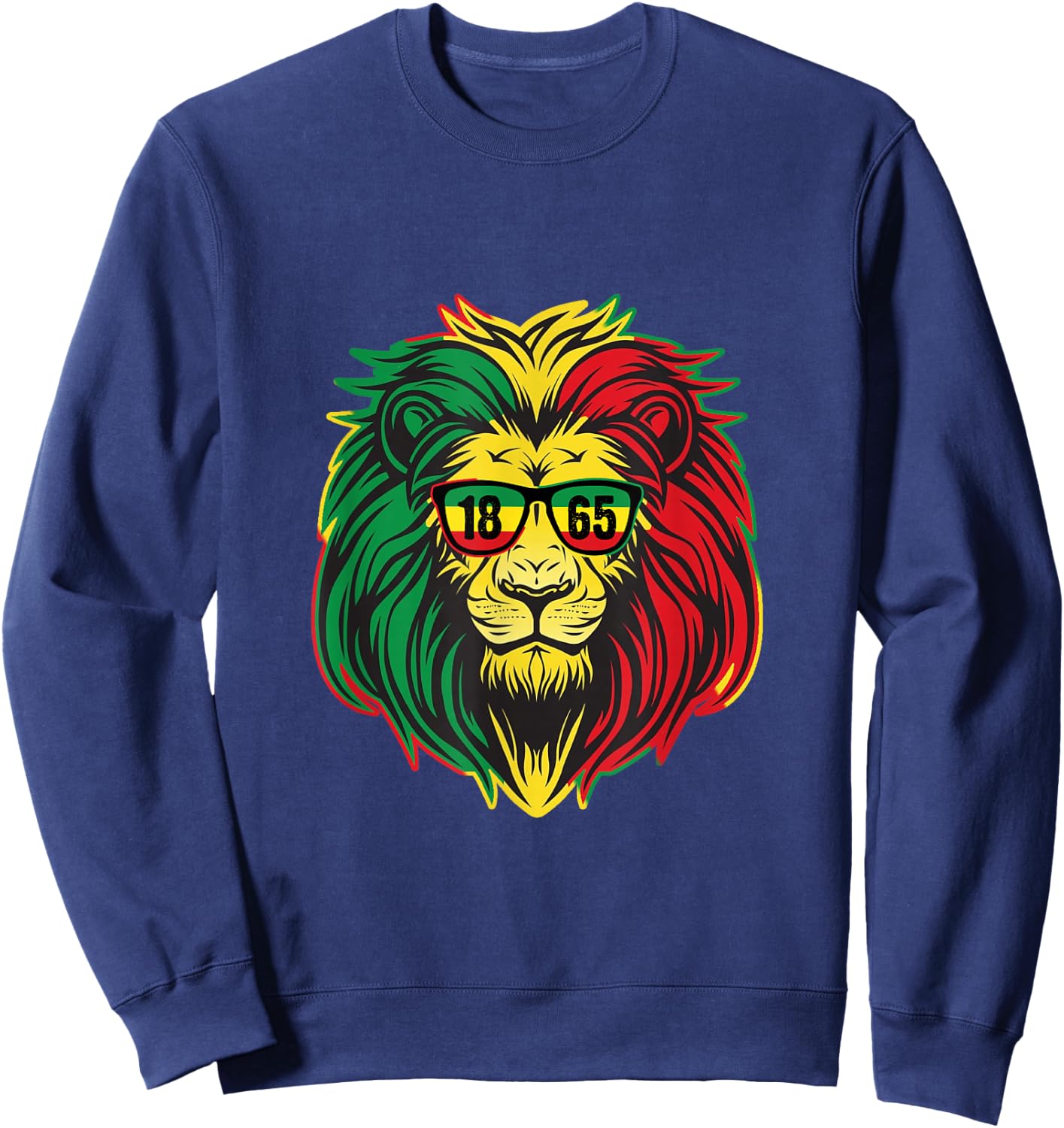 Lion juneteenth Shirt Women Dress Black History Freedom 1865 Sweatshirt - Sweatshirt | Navy